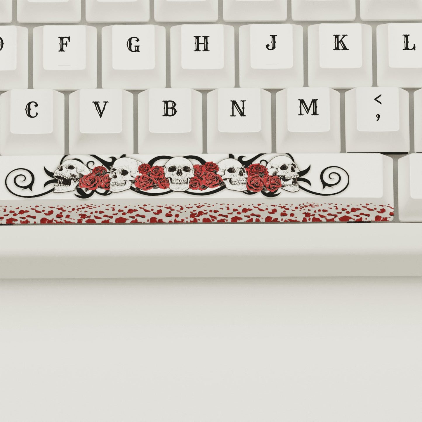 Skull & Roses Design Keycaps and Mechanical Keyboard - Goblintechkeys