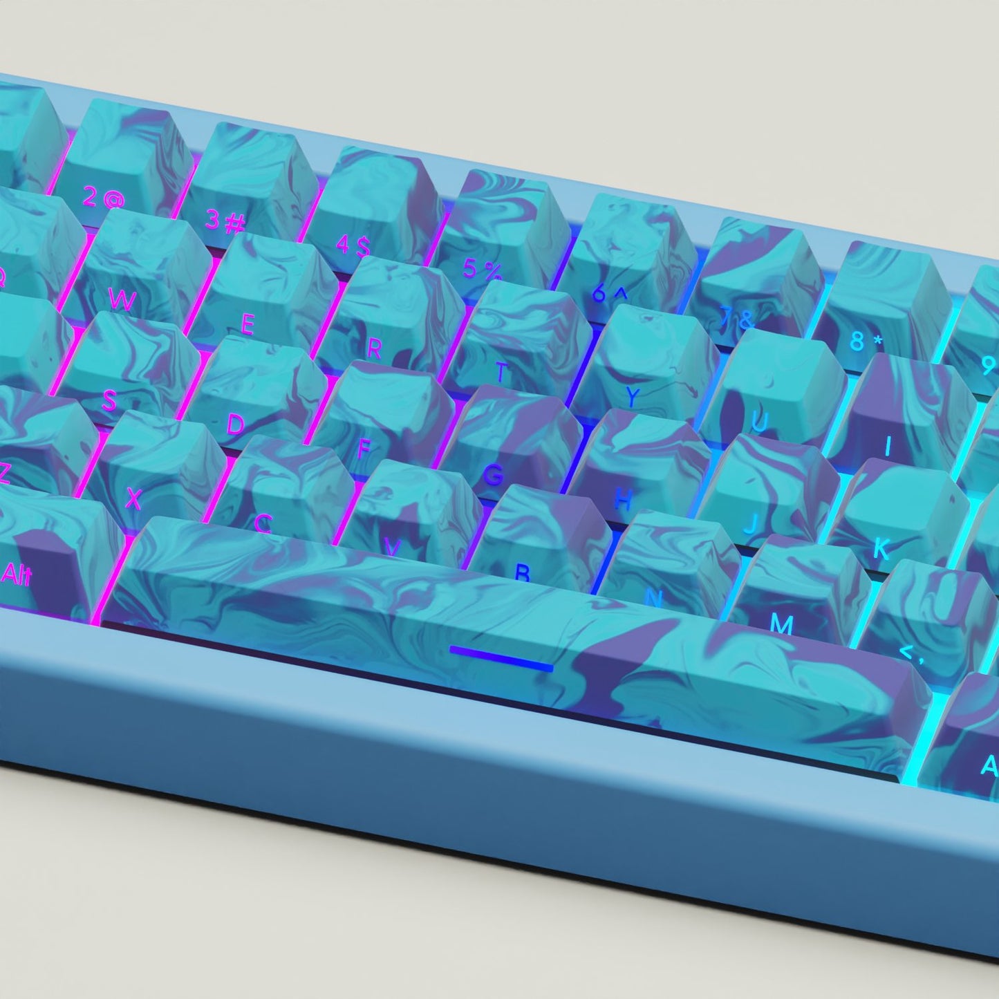 Suminagashi Blue GMK67 Keyboard | Designed By Funny Bunny - Goblintechkeys