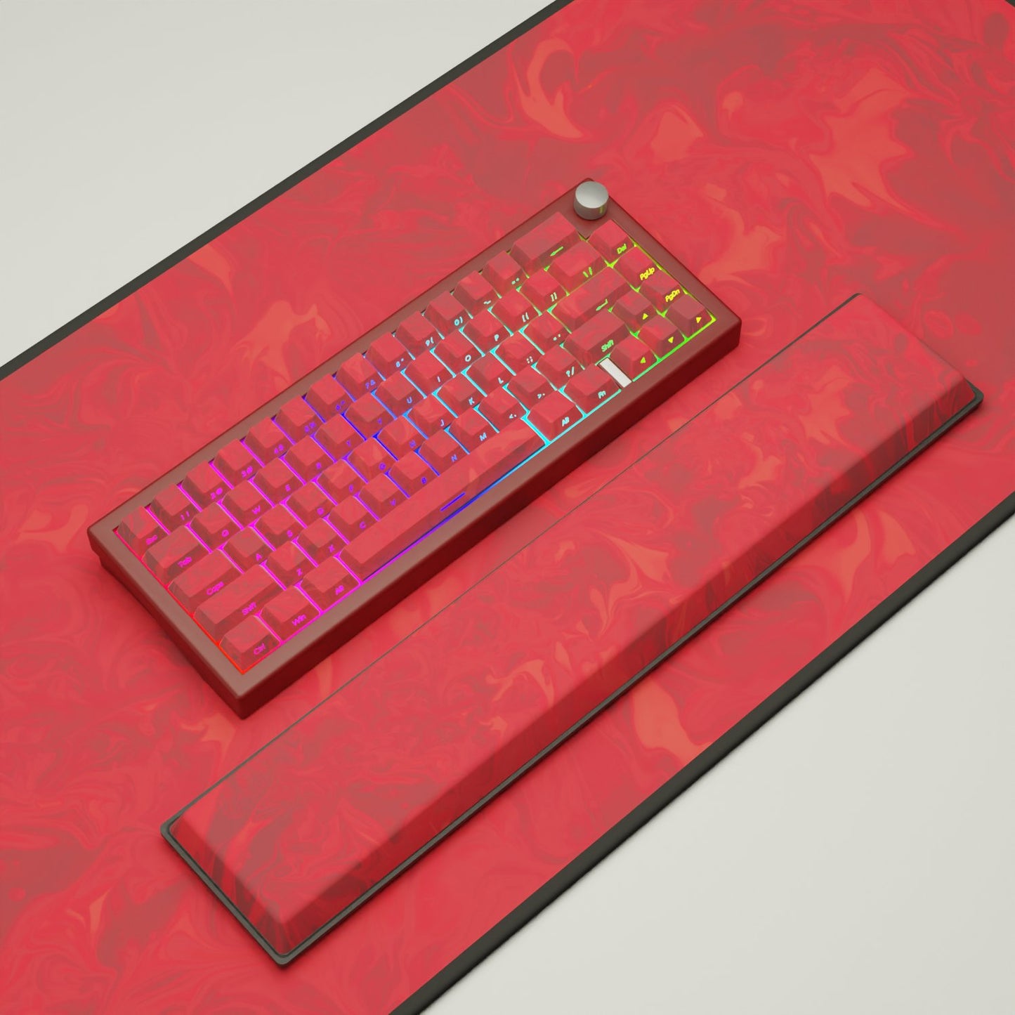 Suminagashi Red GMK67 Keyboard | Designed By Funny Bunny - Goblintechkeys
