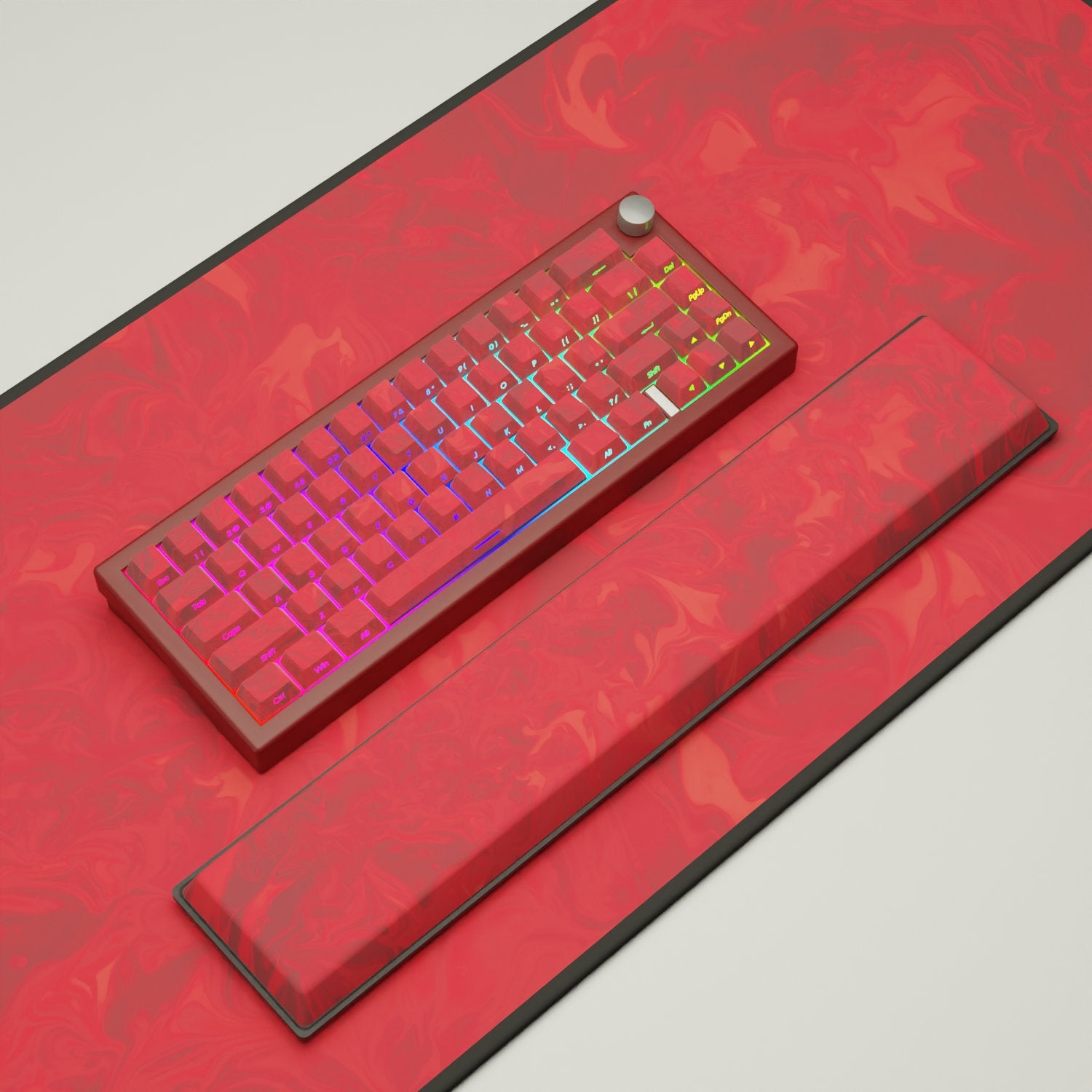 Suminagashi Red GMK67 Keyboard | Designed By Funny Bunny - Goblintechkeys