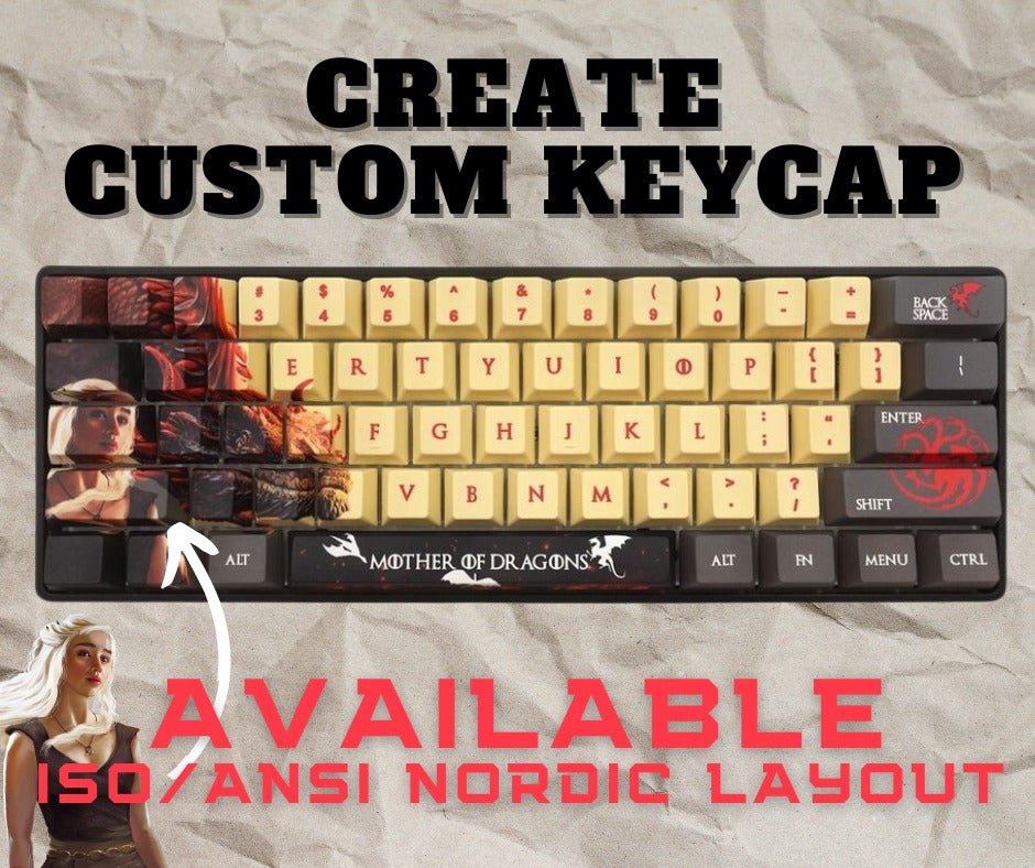 100% keyboard Custom Keycaps set ( ANSI | 104 Keys ) – Goblintechkeys