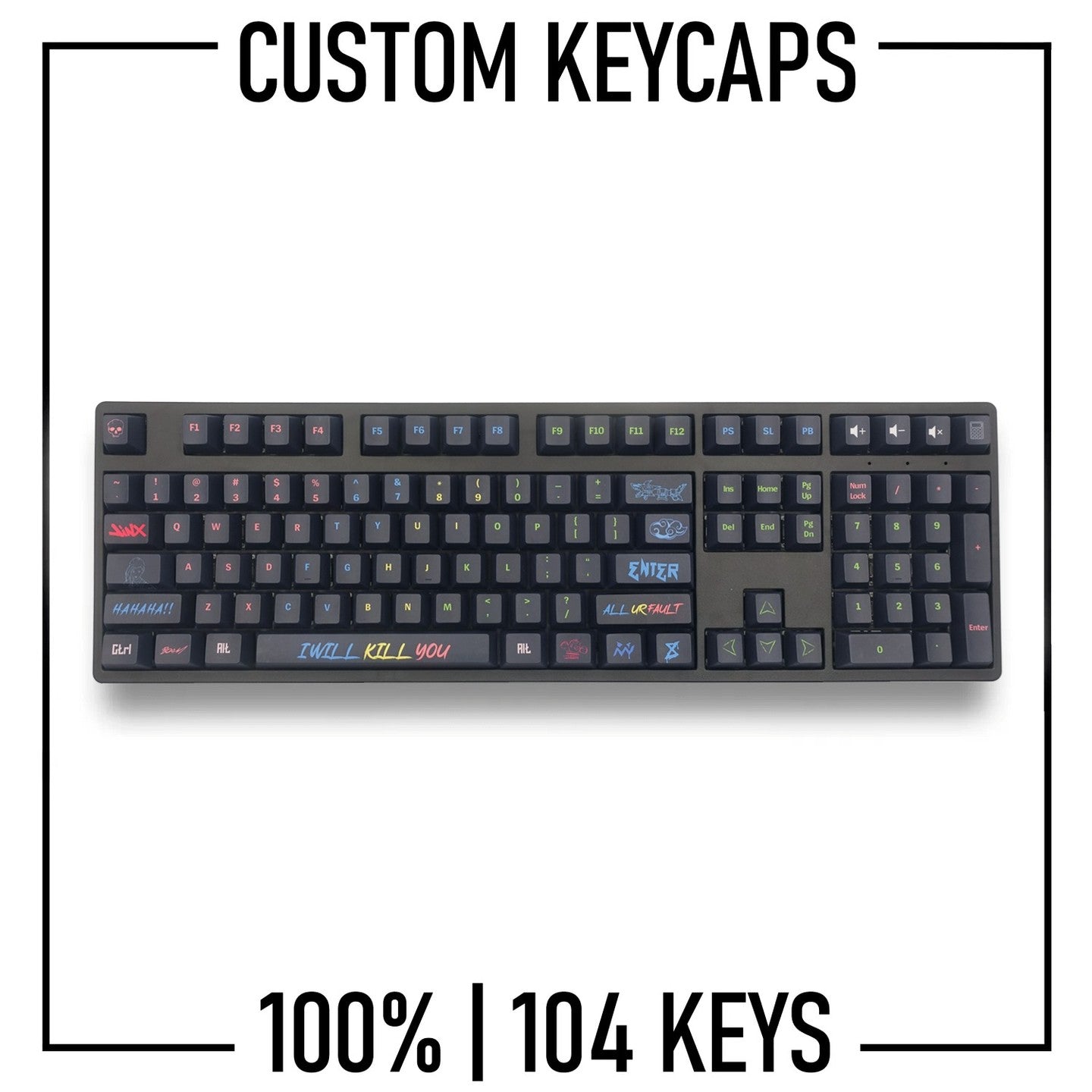 100% keyboard Custom Keycaps set ( ANSI | 108 Keys ) - Goblintechkeys