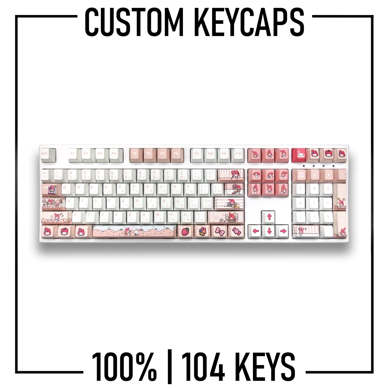 100% keyboard Custom Keycaps set ( ANSI | 104 Keys ) – Goblintechkeys