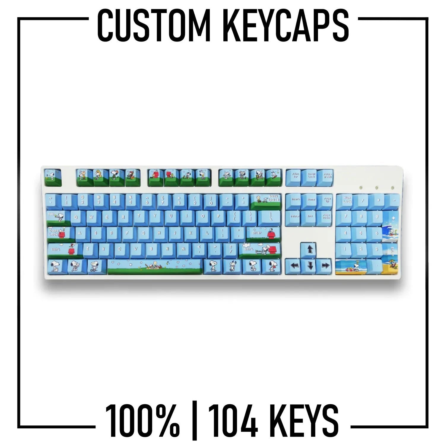 100% keyboard Custom Keycaps set ( ANSI | 104 Keys ) – Goblintechkeys