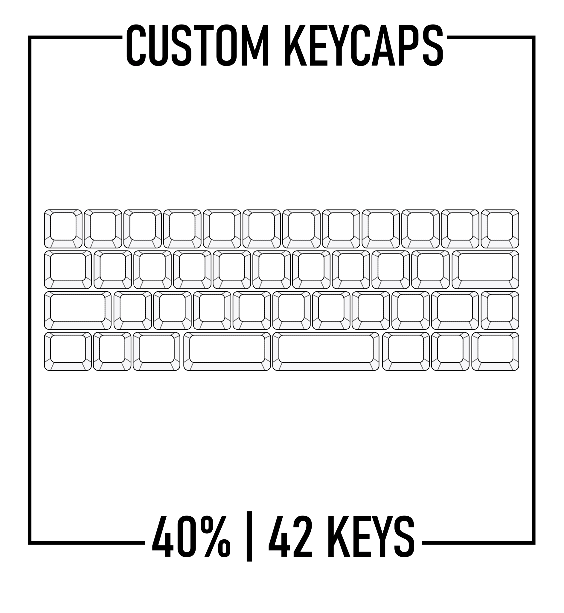 40% Keyboard Custom Keycaps ( ANSI | 42 Keys ) - Goblintechkeys