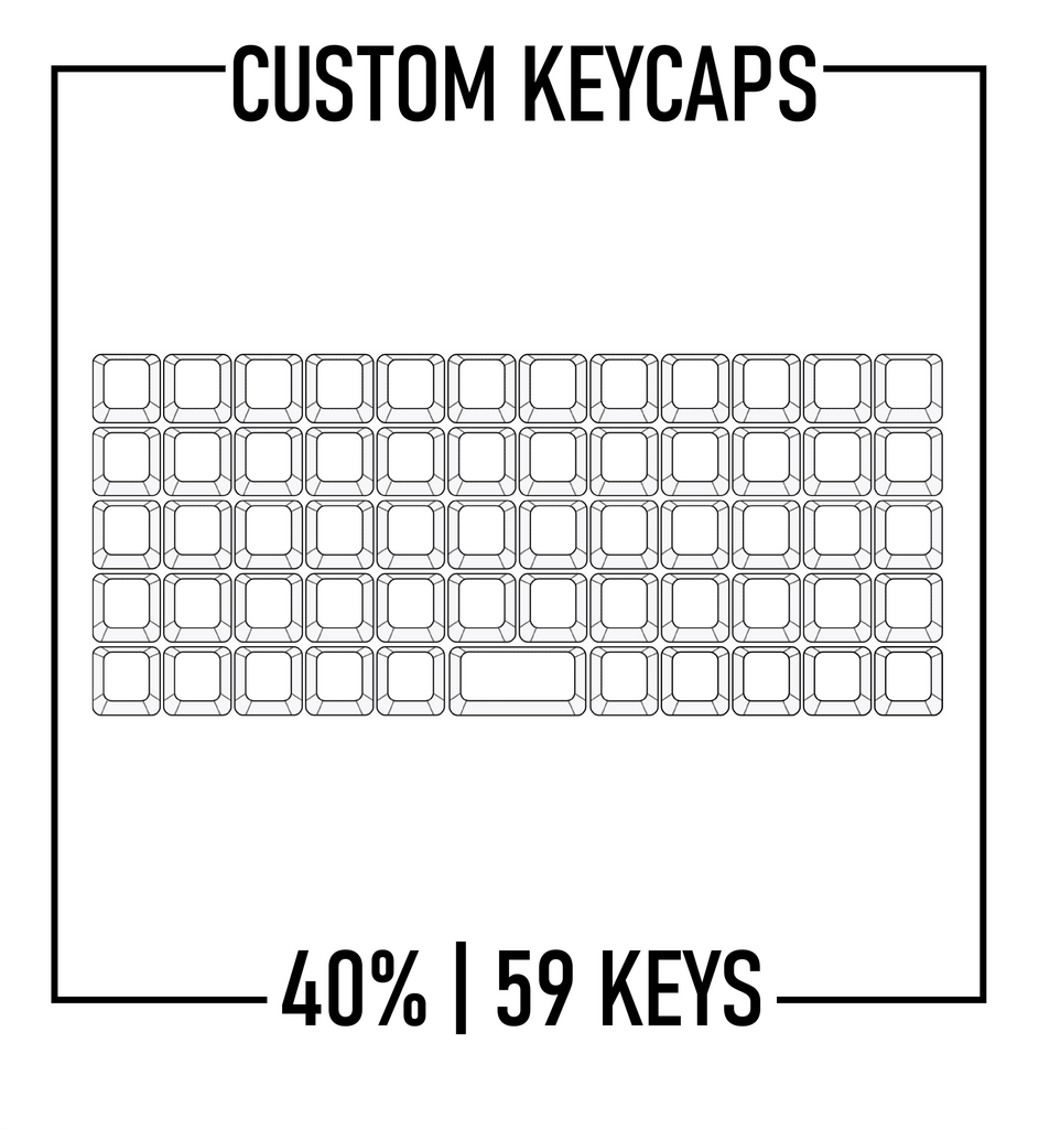 40% Keyboard Custom Keycaps ( ANSI | 59 Keys ) - Goblintechkeys