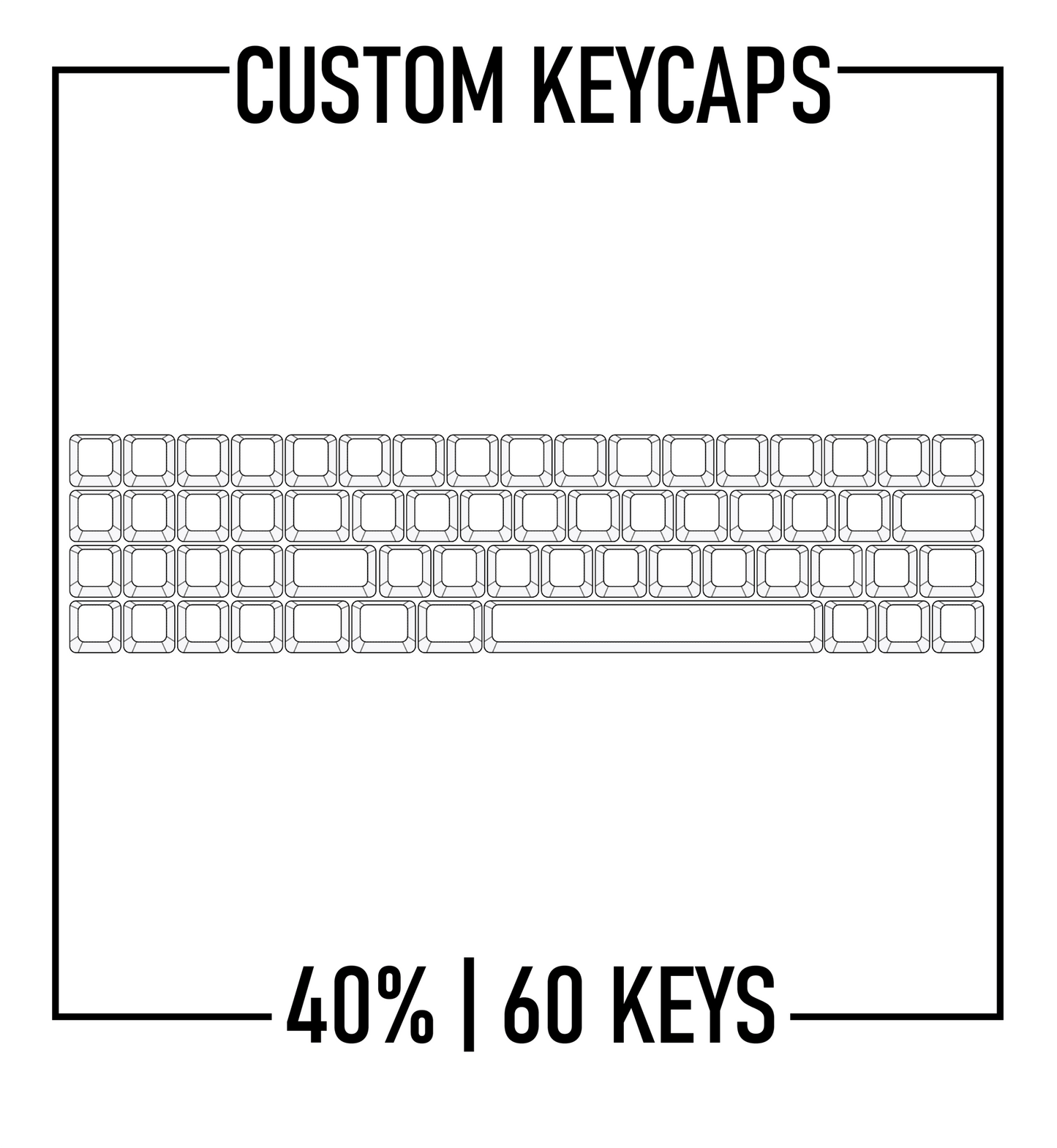 40% Keyboard Custom Keycaps ( ANSI | 60 Keys ) - Goblintechkeys