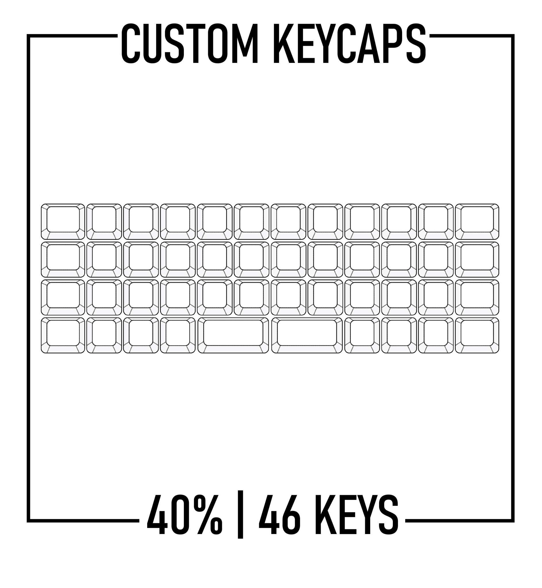 40% Keyboard Custom Keycaps Set( ANSI | 46 Keys ) - Goblintechkeys