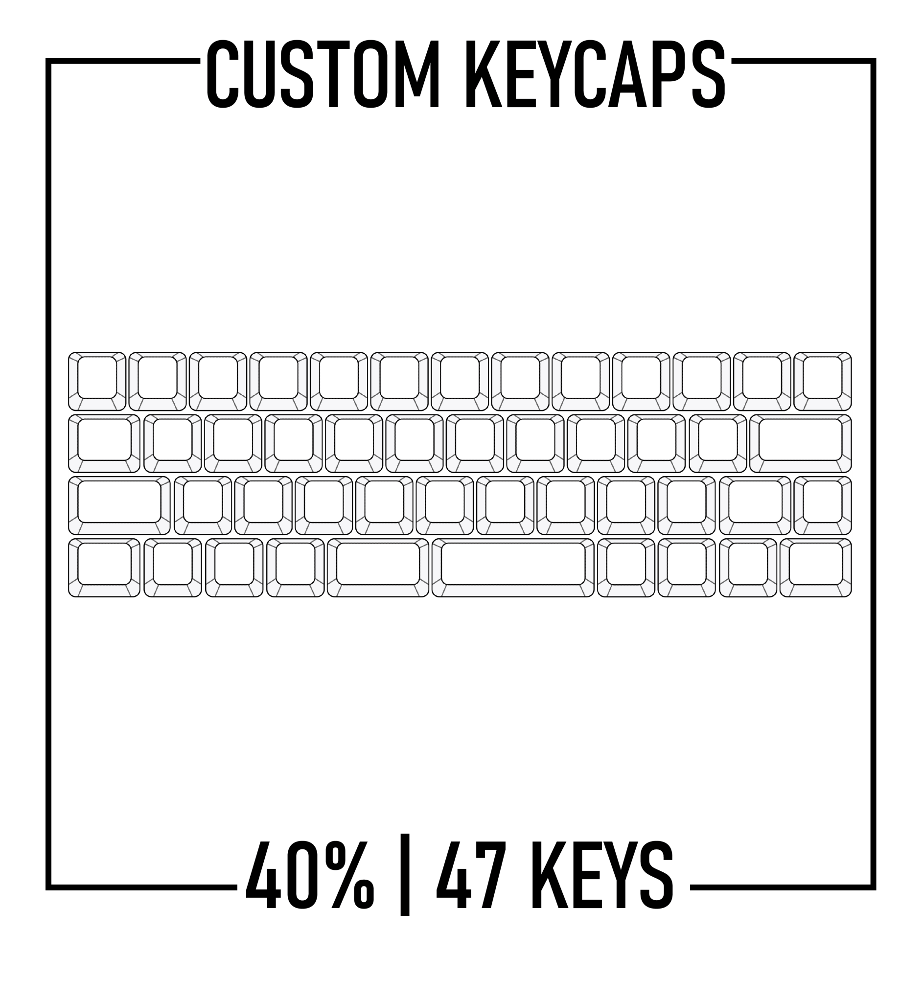 40% Keyboard Custom PBT Keycaps Set( ANSI | 47 Keys ) - Goblintechkeys