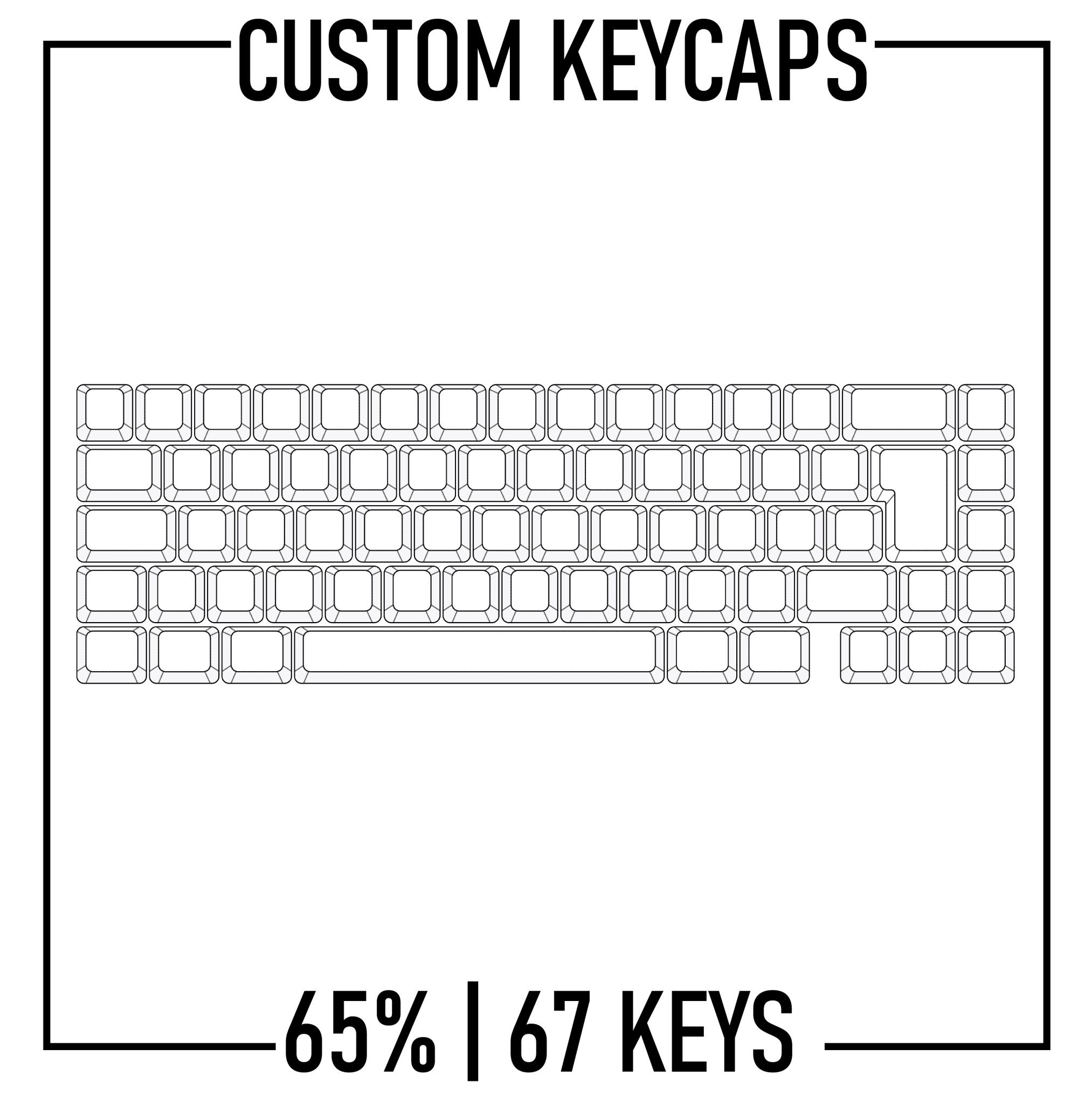 65% keyboard Custom Keycaps ( ISO | 67 Keys ) - Goblintechkeys