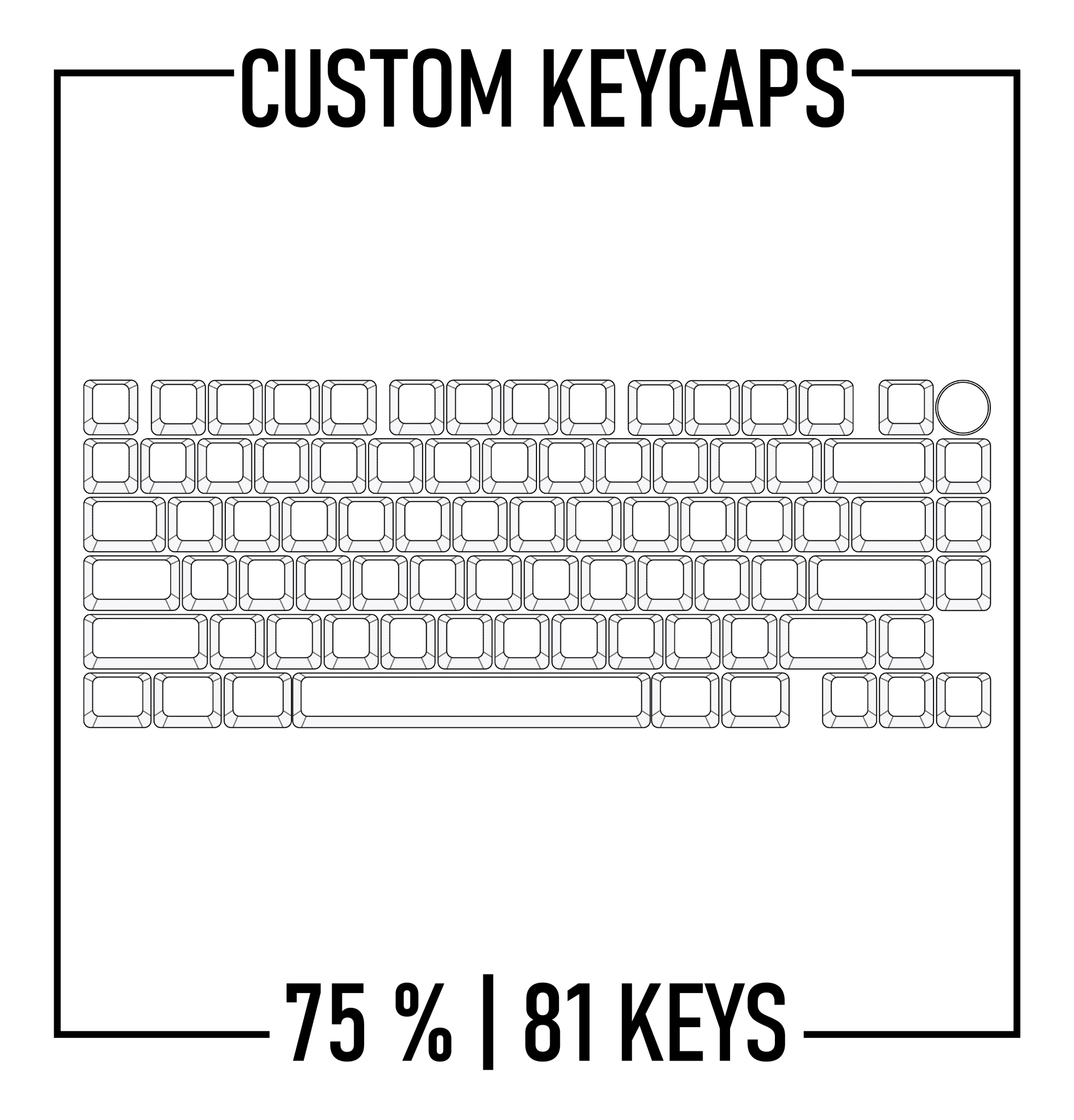 75% Keyboard Custom Keycaps ( ANSI | 81 Keys ) - Goblintechkeys