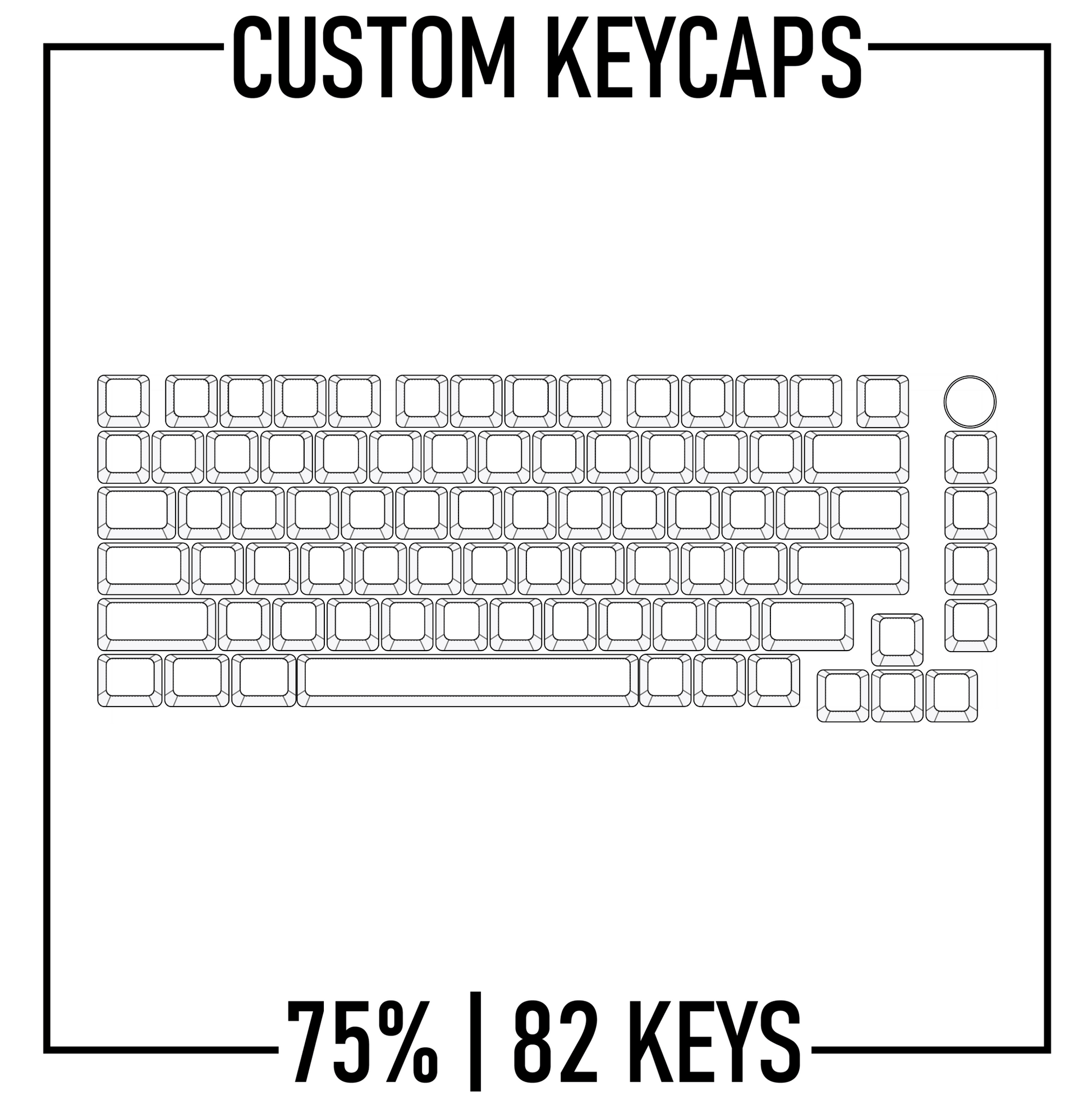 75% Keyboard Custom Keycaps ( ANSI | 82 Keys ) - Goblintechkeys