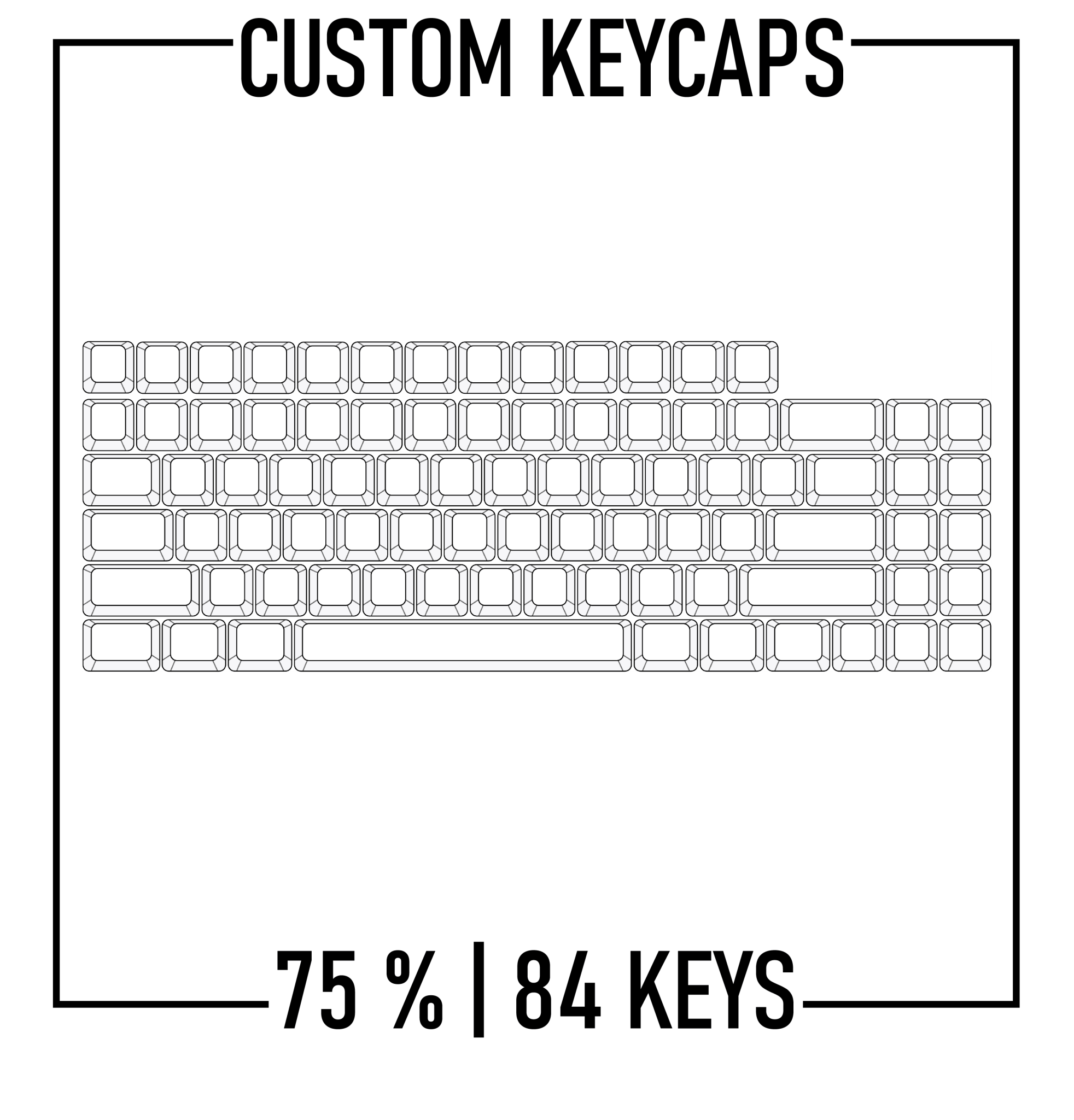 75% Keyboard Custom Keycaps ( ANSI | 84 Keys ) - Goblintechkeys