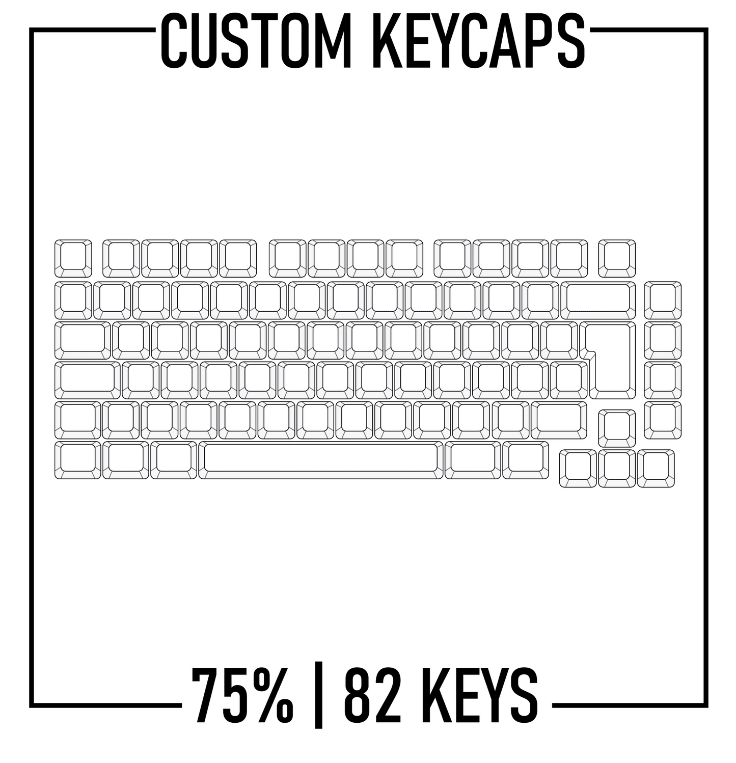 75% keyboard Custom Keycaps ( ISO | 82 Keys ) - Goblintechkeys