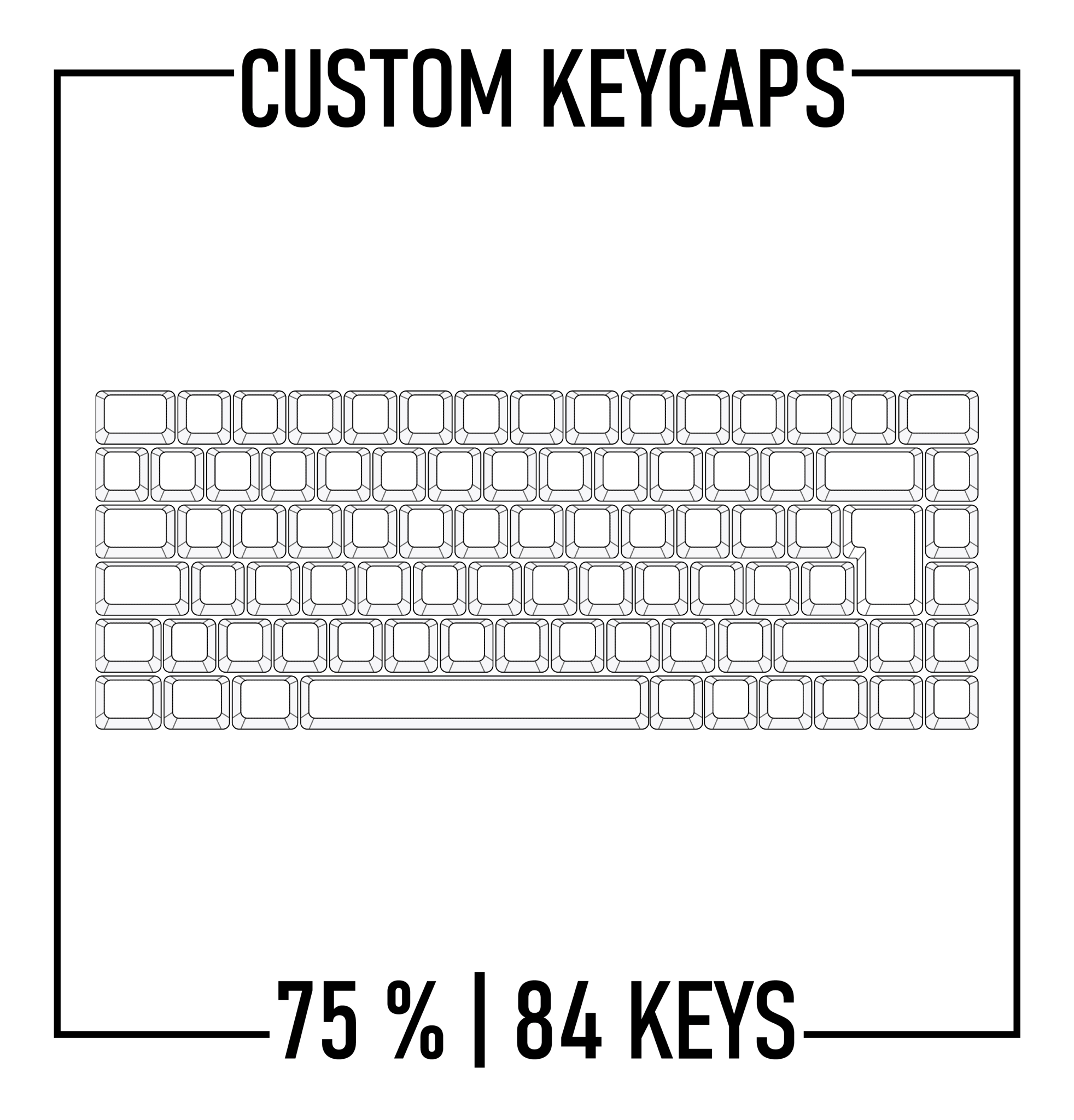 75% keyboard Custom Keycaps ( ISO | 84 Keys ) - Goblintechkeys