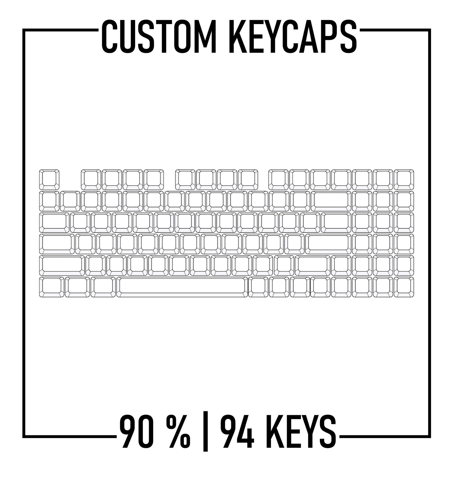90% Keyboard Custom Keycaps ( ANSI | 94 Keys ) - Goblintechkeys