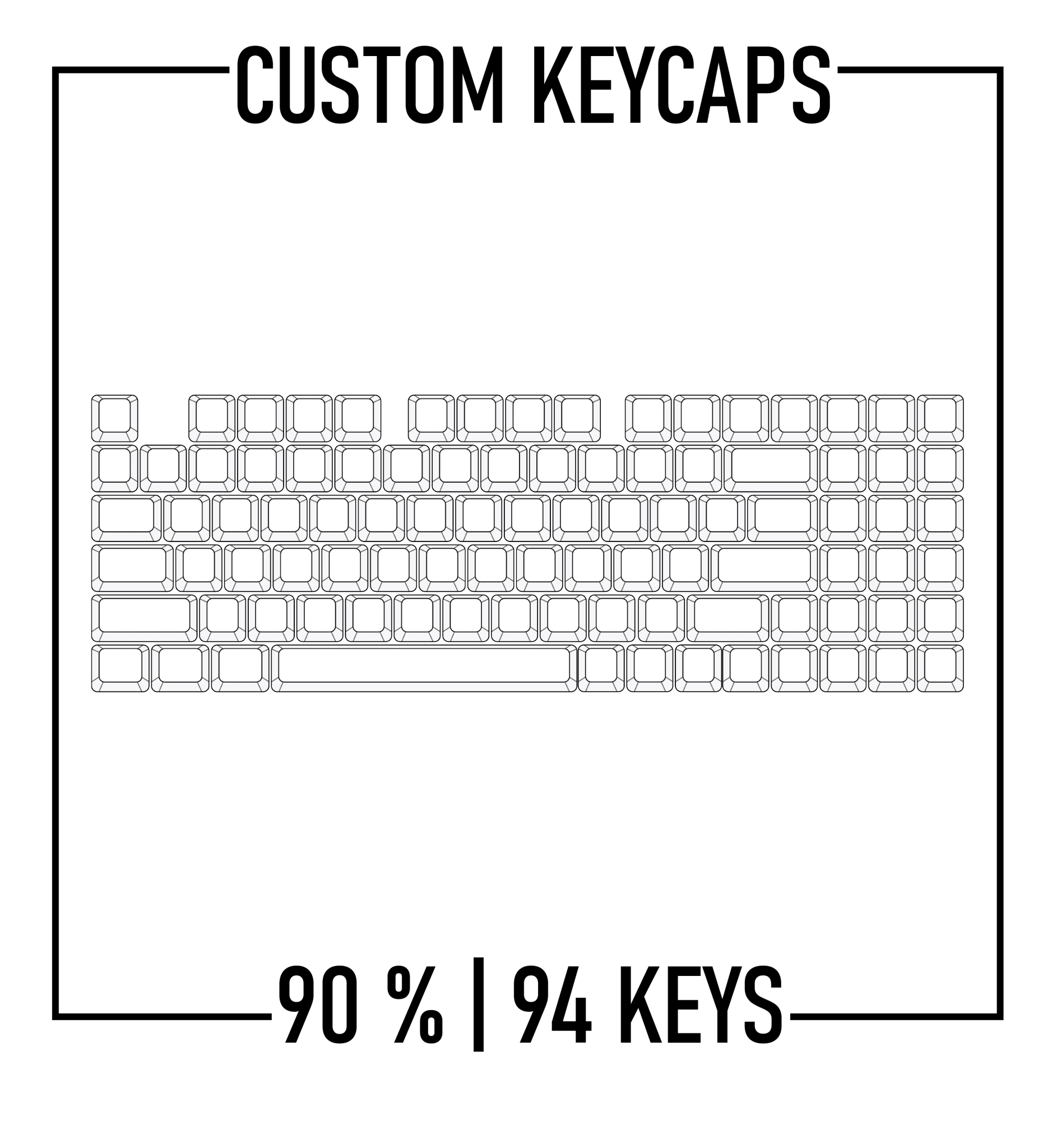 90% Keyboard Custom Keycaps ( ANSI | 94 Keys ) – Goblintechkeys