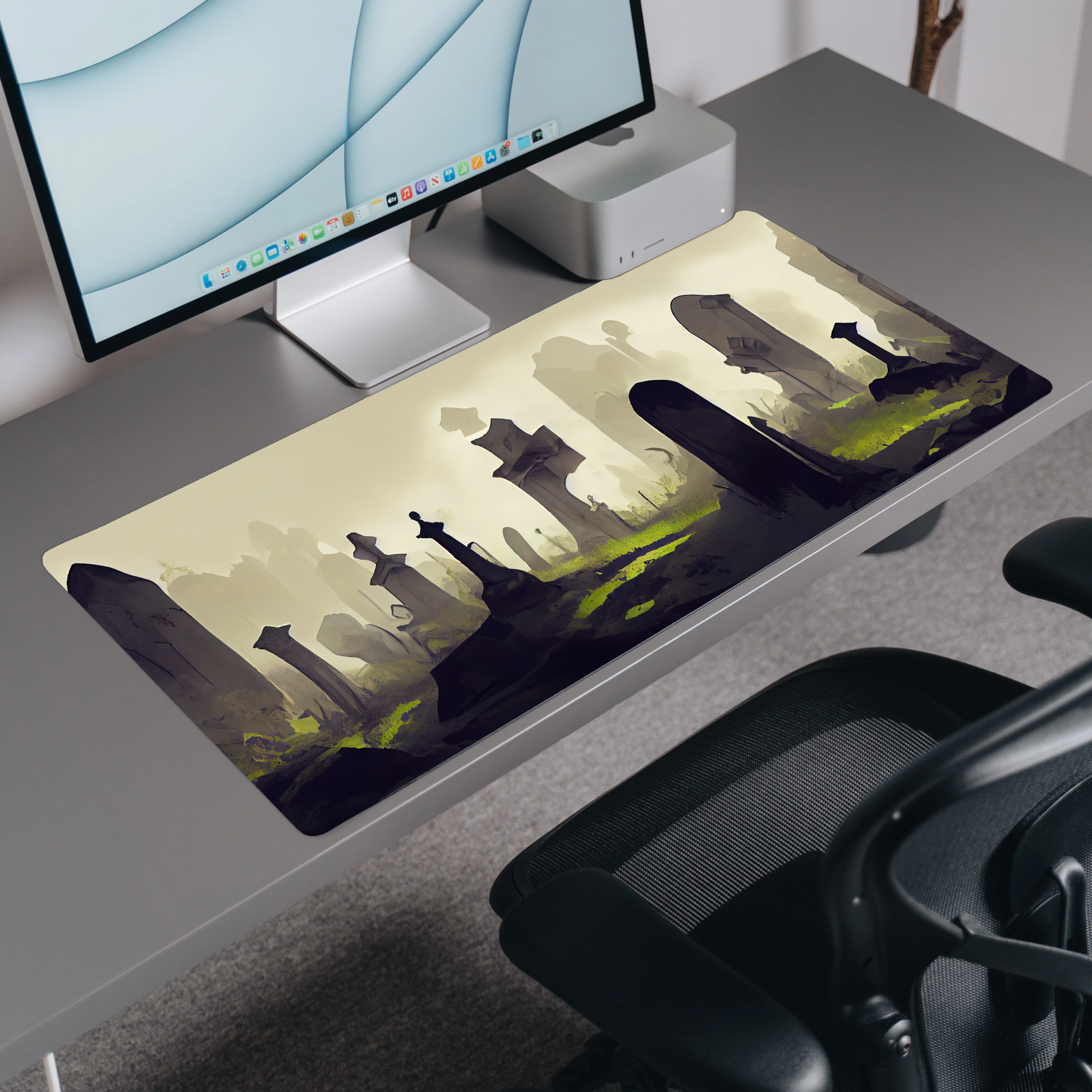 Graveyard Desk Mat | Mouse Pad | Gaming & Office Desk Mat - Goblintechkeys