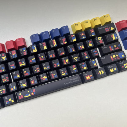 Abstract Modern Keycap Set | Designed by Raquel Colachagua - Goblintechkeys