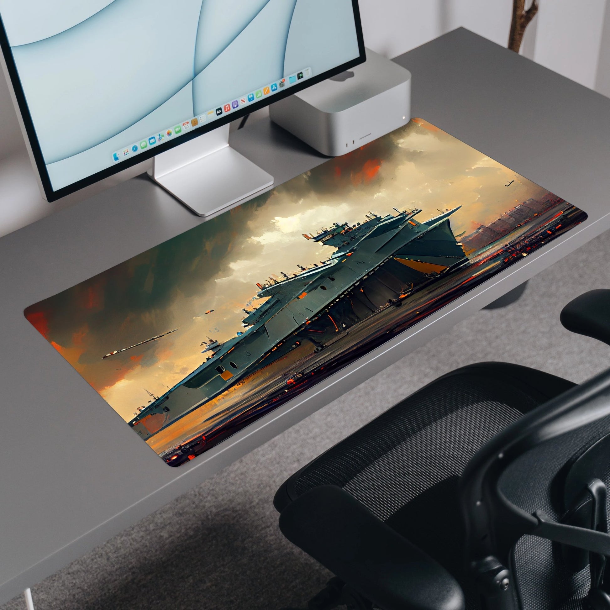 Aircraft Carrier Desk Mat | Mouse Pad | Gaming & Office Desk Mat - Goblintechkeys