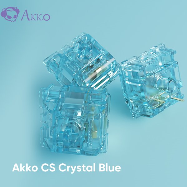 Akko Switches - CS Crystal Blue Switches (45pcs) - Goblintechkeys