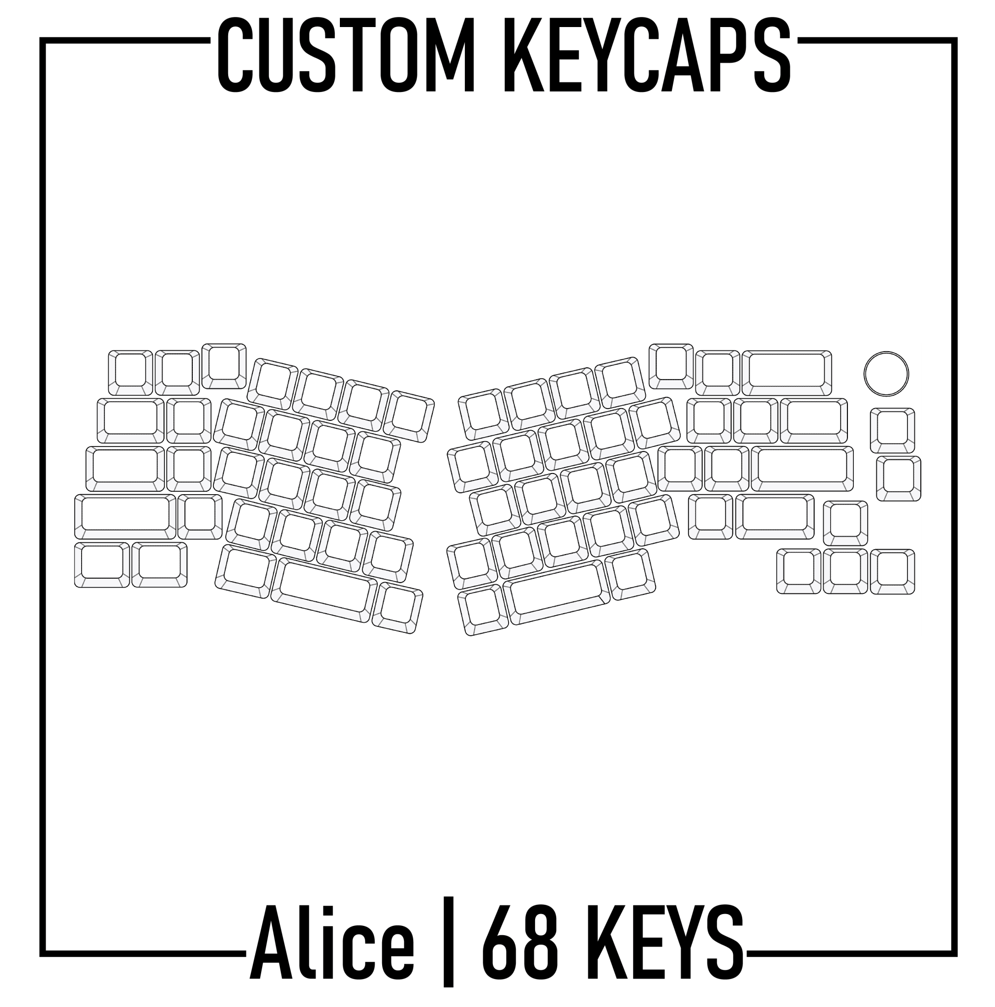 Alice Split Keyboard Custom Keycaps( ANSI | 69 Keys ) - Goblintechkeys
