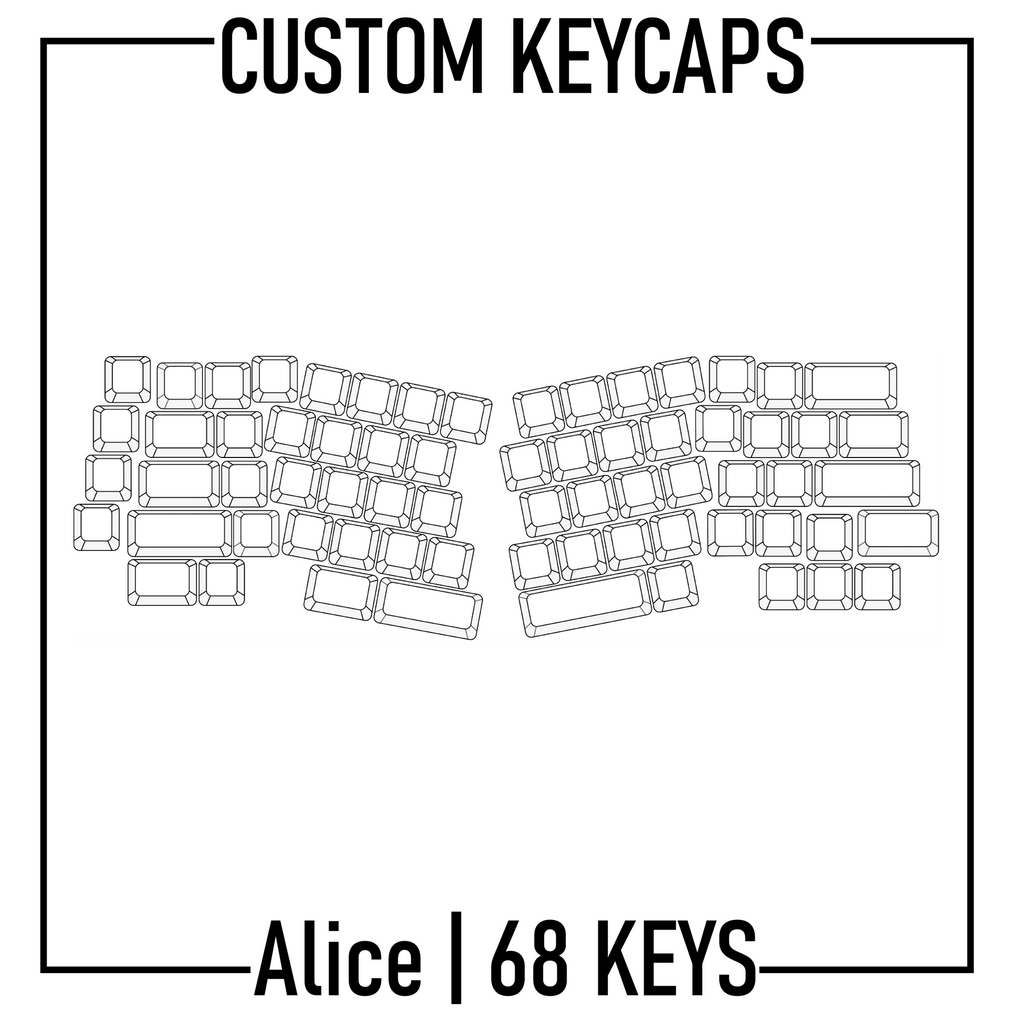 Alice Split Keyboard Custom PBT Keycaps( ANSI | 68 Keys ) - Goblintechkeys