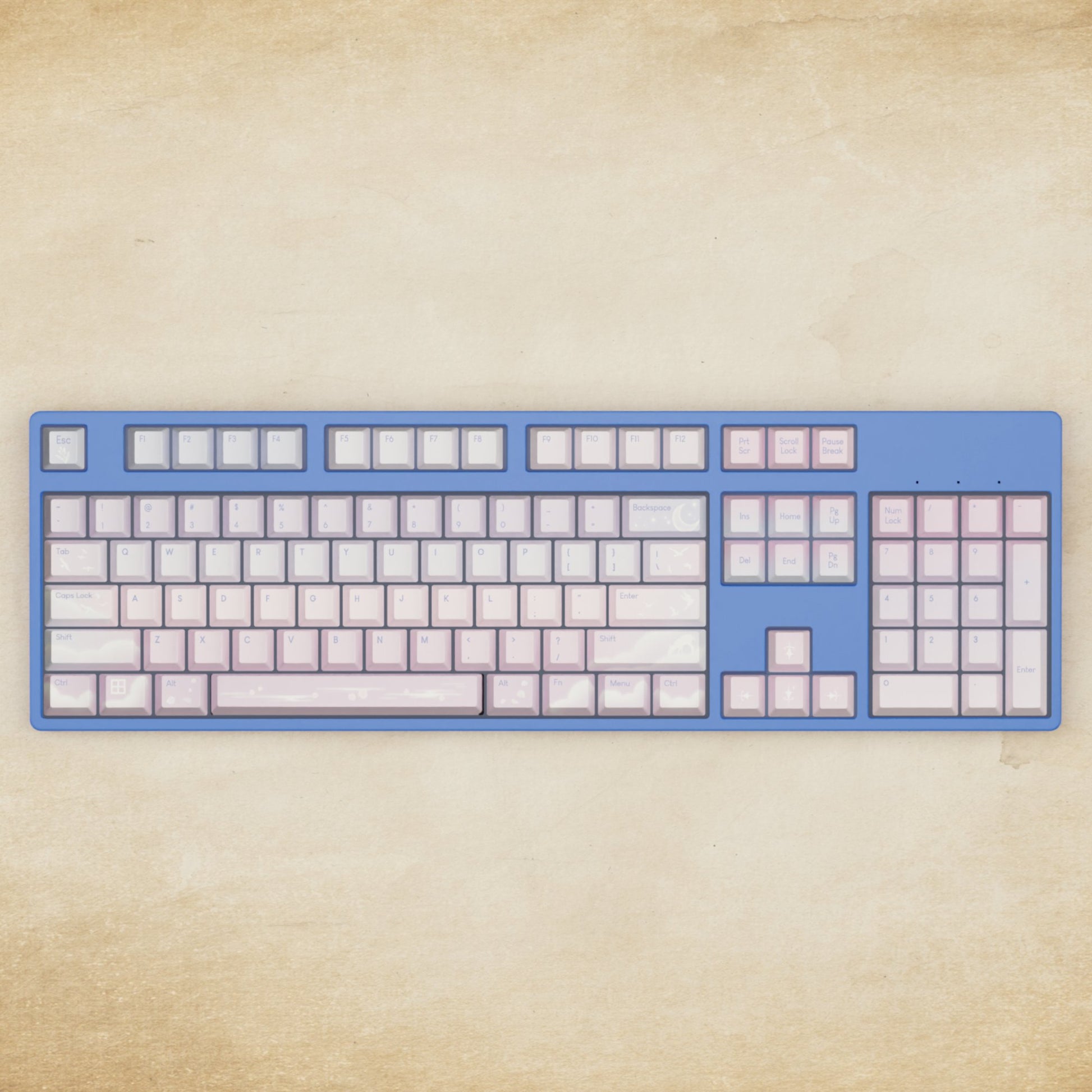 Alpha 108 - 100% Aesthetic Sky Mechanical Keyboard - Goblintechkeys