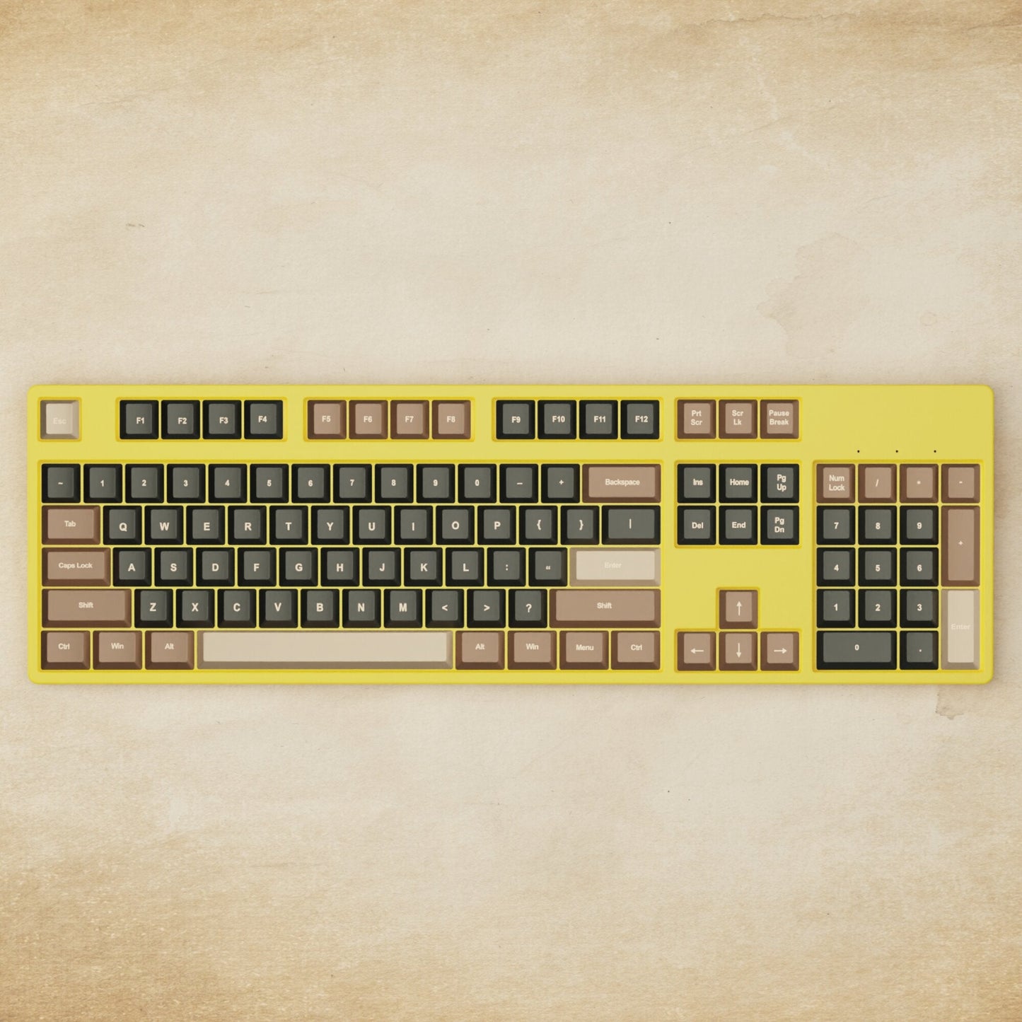 Alpha 108 - 100% Coffee Mechanical Keyboard - Goblintechkeys
