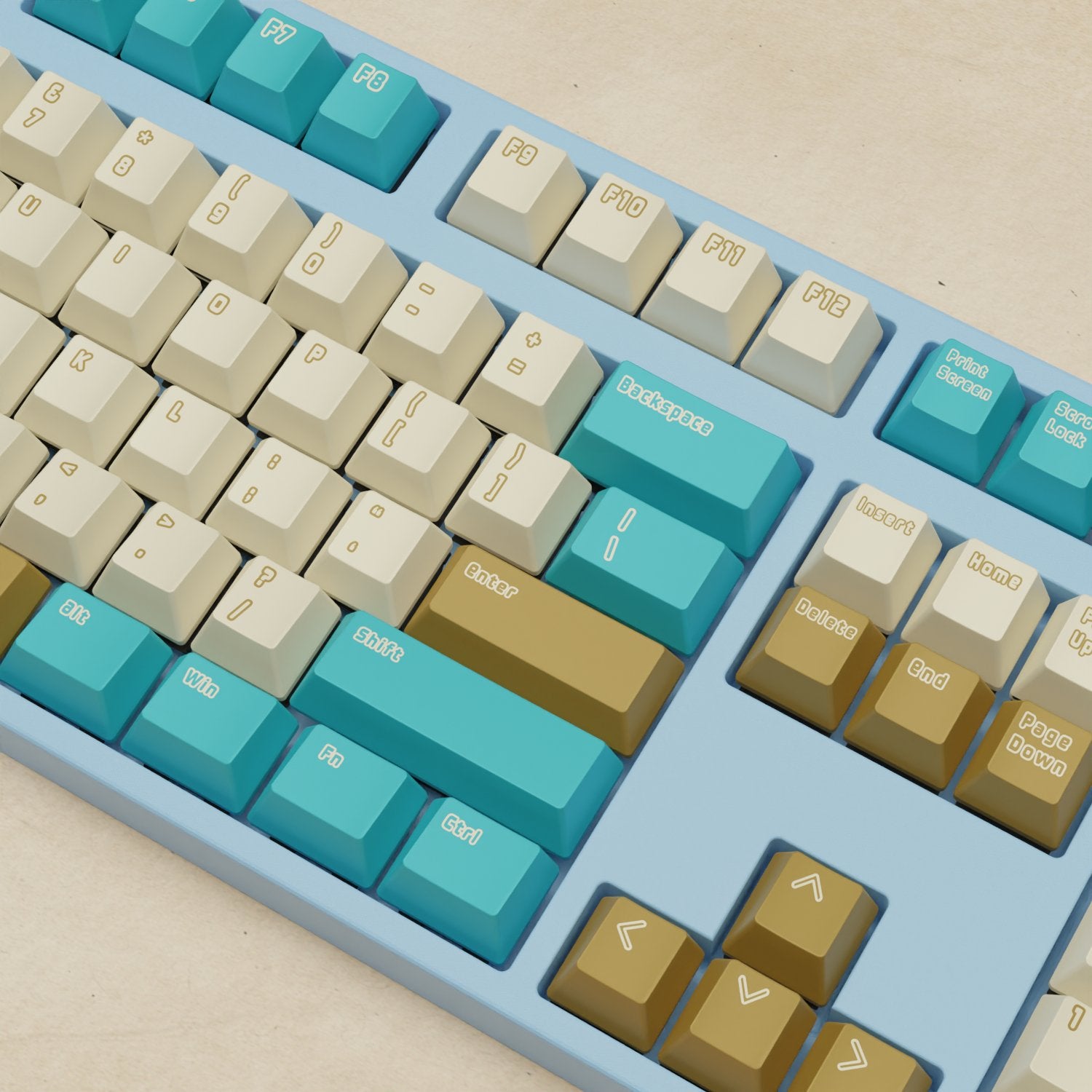Alpha 108 - 100% Creamy Blue Mechanical Keyboard - Goblintechkeys