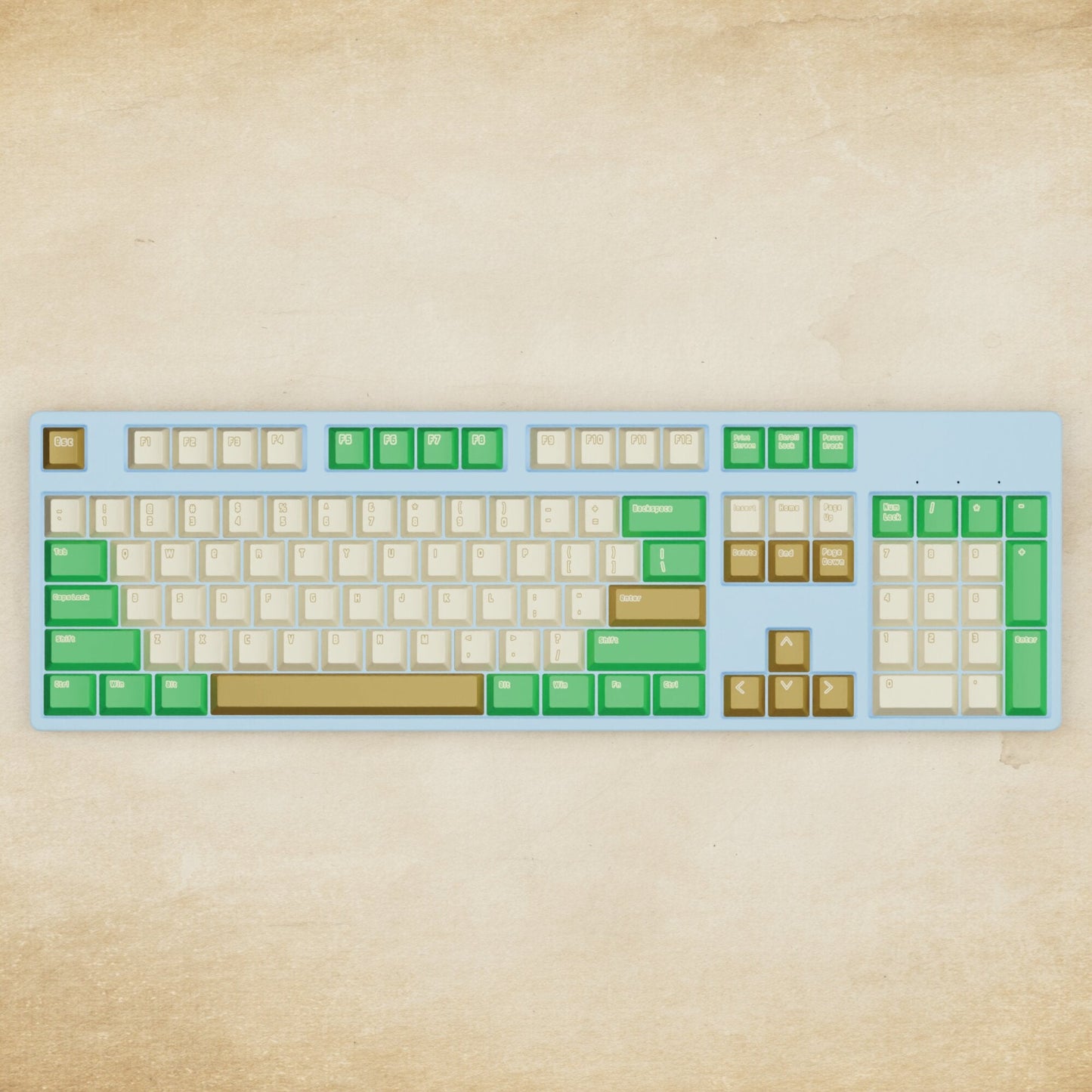 Alpha 108 - 100% Creamy Green Mechanical Keyboard - Goblintechkeys