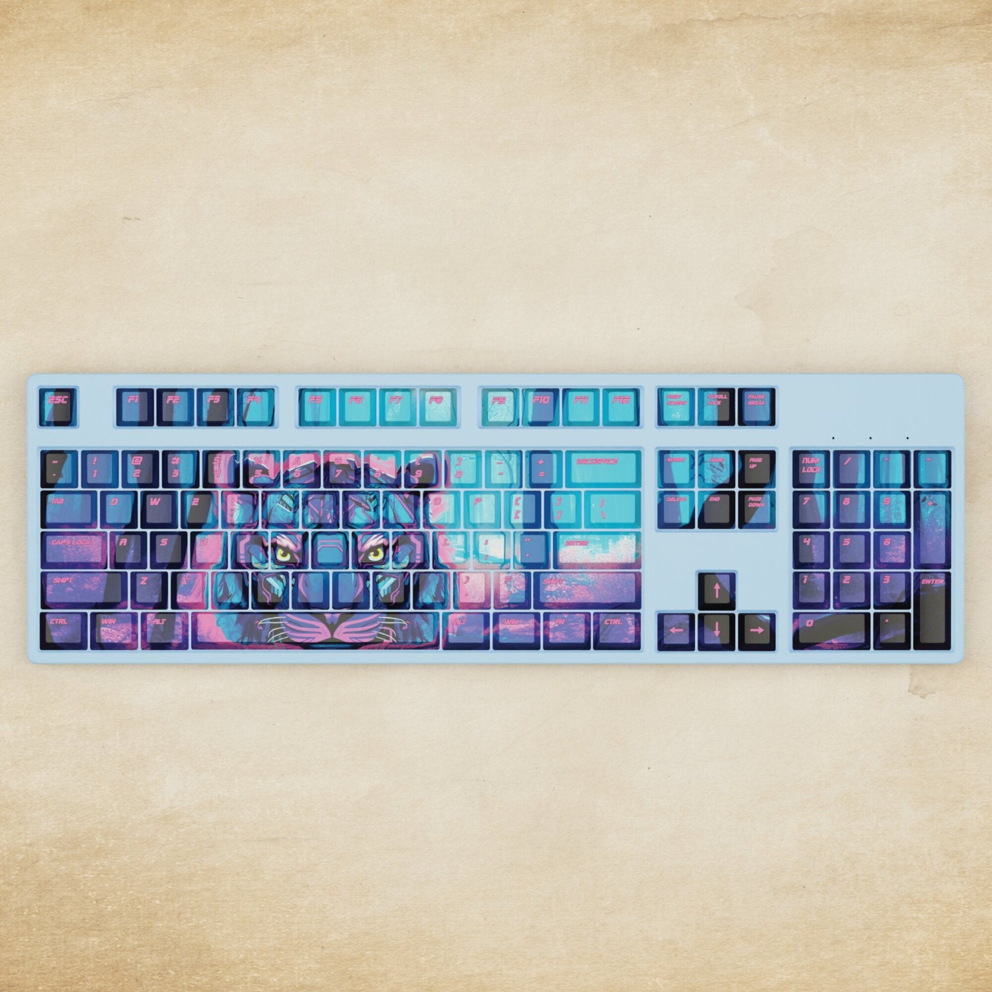 Alpha 108 - 100% Cyber Tiger Mechanical Keyboard - Goblintechkeys