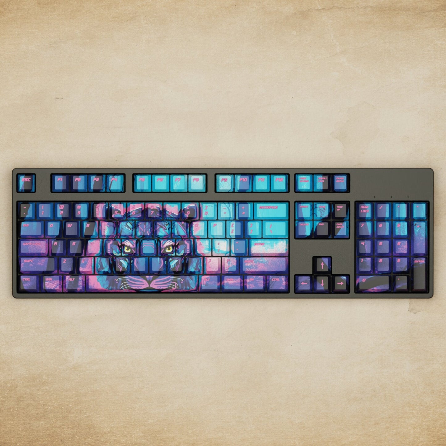 Alpha 108 - 100% Cyber Tiger Mechanical Keyboard - Goblintechkeys