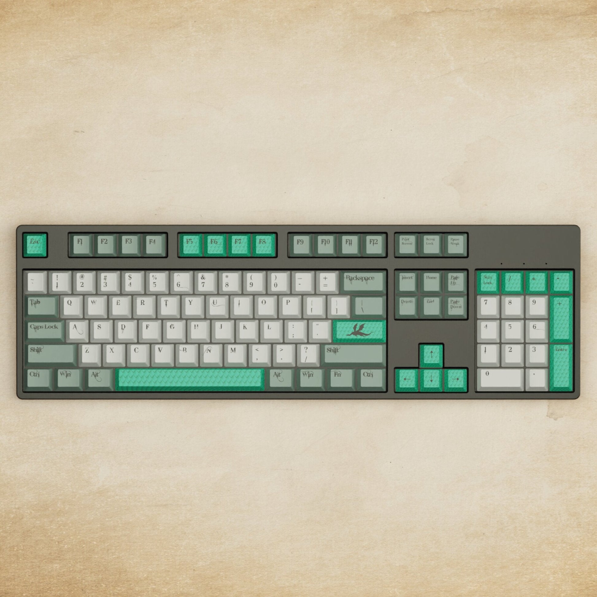 Alpha 108 - 100% Dragon Scale Mechanical Keyboard - Goblintechkeys