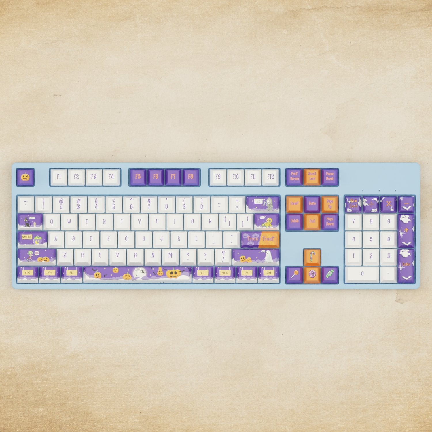 Alpha 108 100% Halloween Mechanical Keyboard - Goblintechkeys