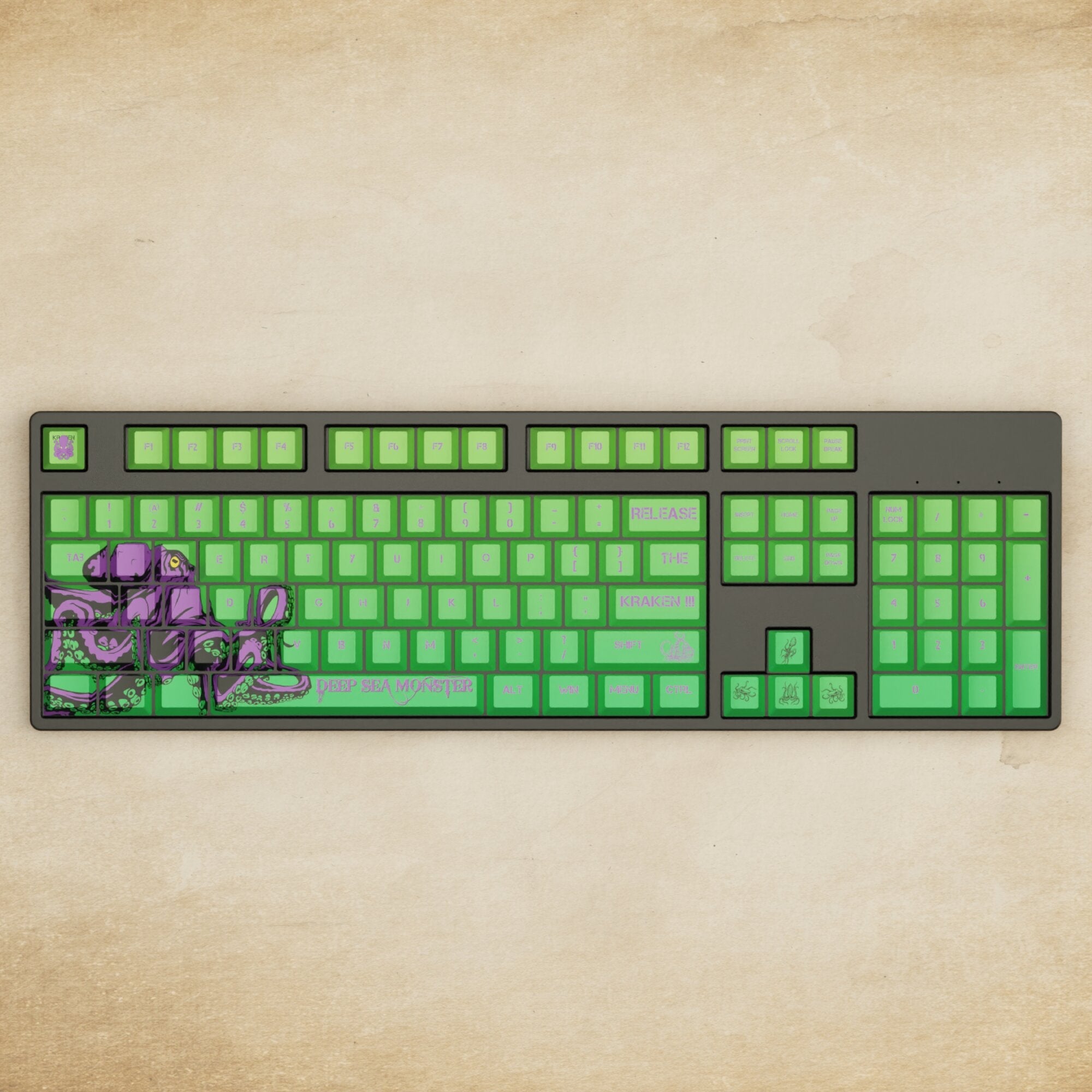 Alpha 108 100 Kraken Mechanical Keyboard Green Keyboard