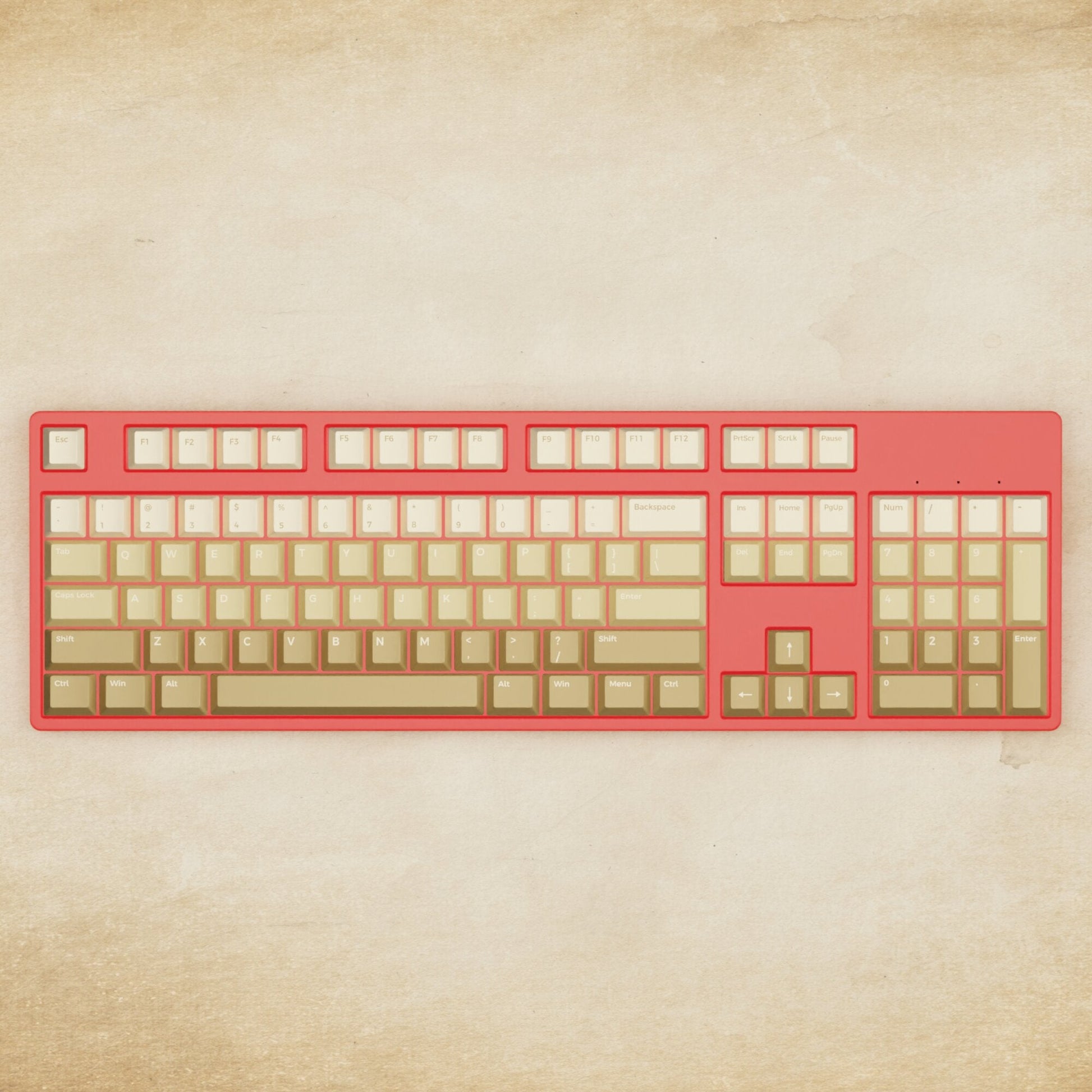 Alpha 108 - 100% Latte Mechanical Keyboard - Goblintechkeys