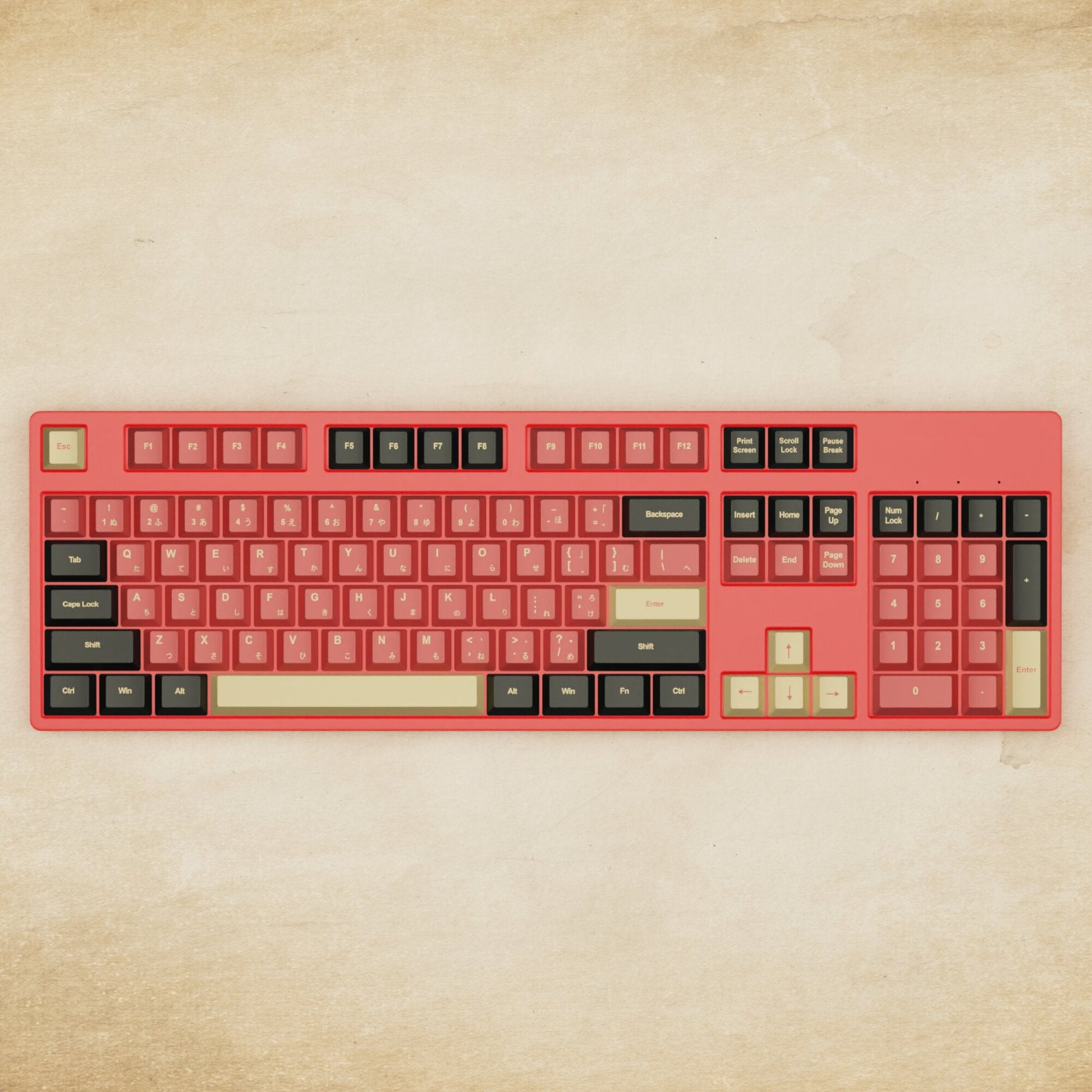 Alpha 108 - 100% Red Samurai Mechanical Keyboard - Goblintechkeys