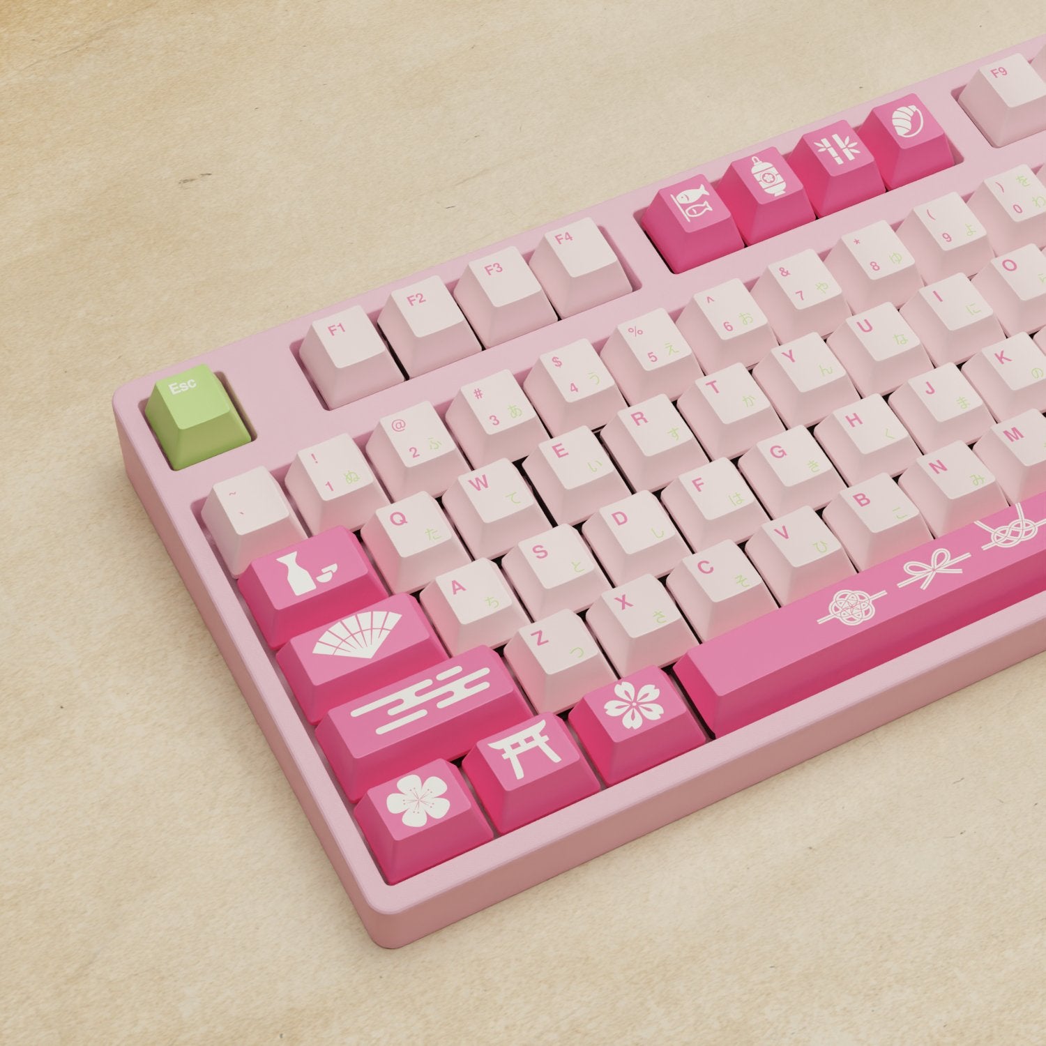 Alpha 108 - 100% Sakura Mechanical Keyboard | Japanese Pink Flower Keyboard