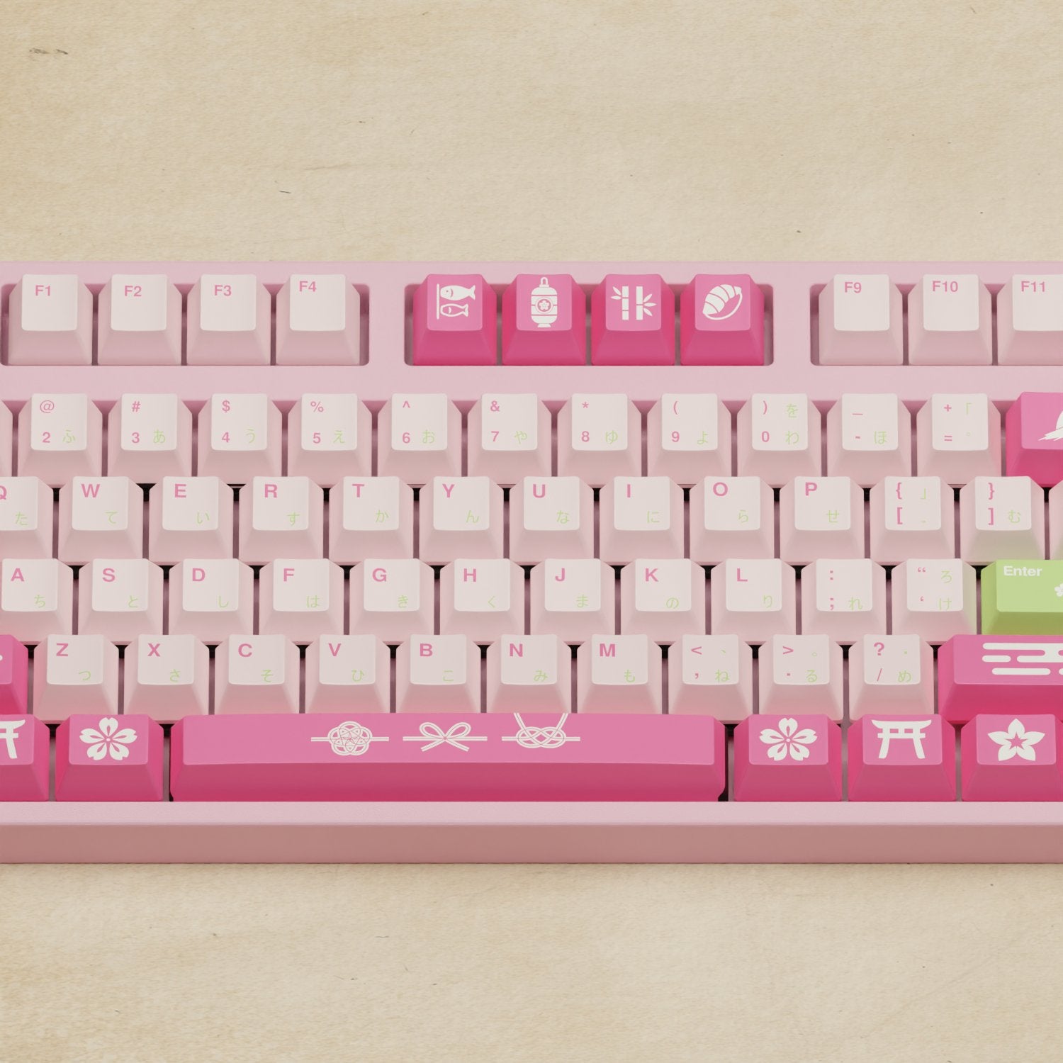 Alpha 108 - 100% Sakura Mechanical Keyboard | Japanese Pink Flower Keyboard