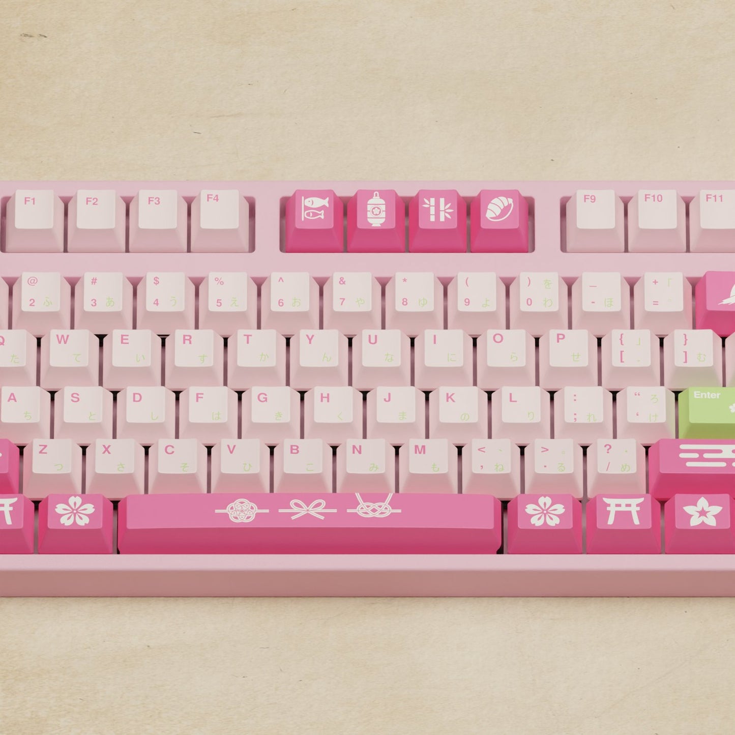 Alpha 108 - 100% Sakura Mechanical Keyboard - Goblintechkeys