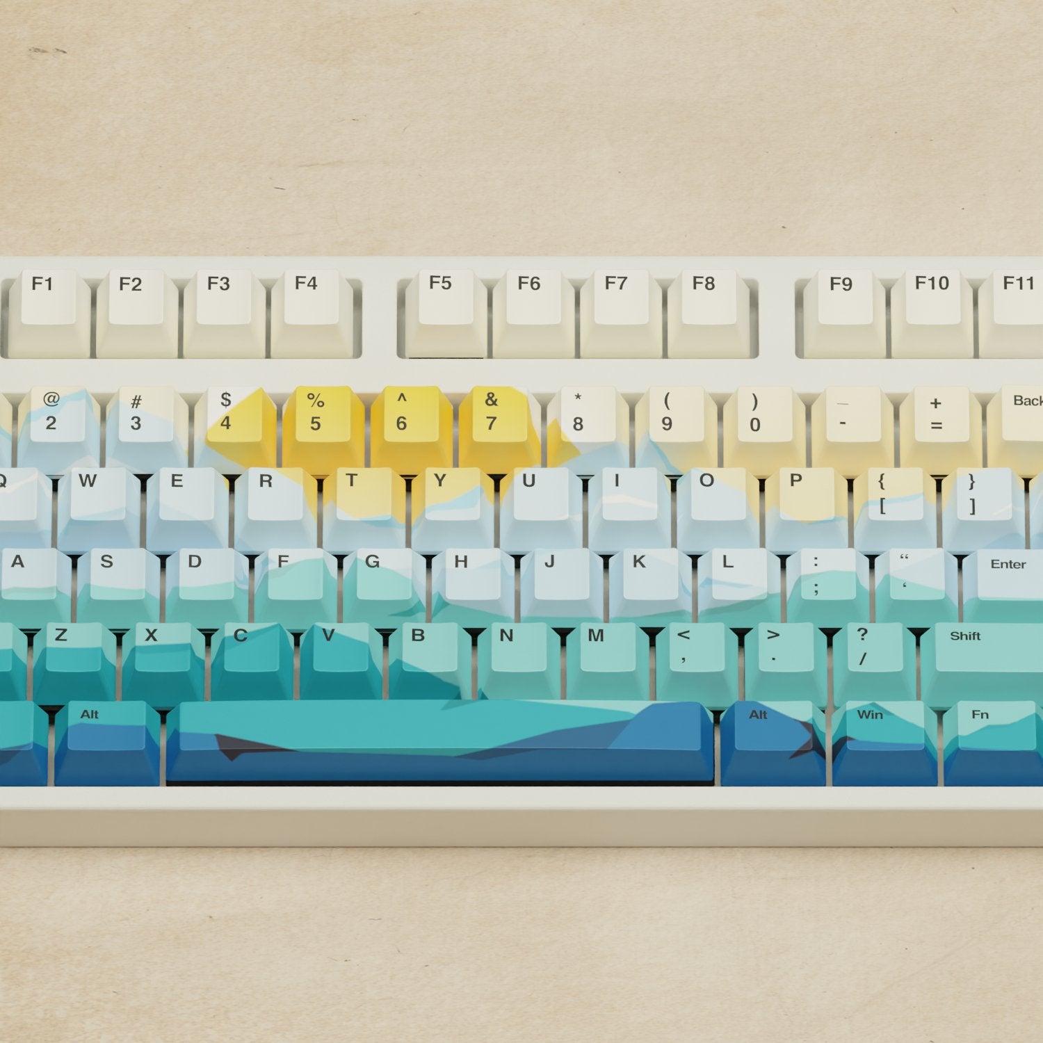 Alpha 108 - 100% Sunset Mechanical Keyboard - Goblintechkeys