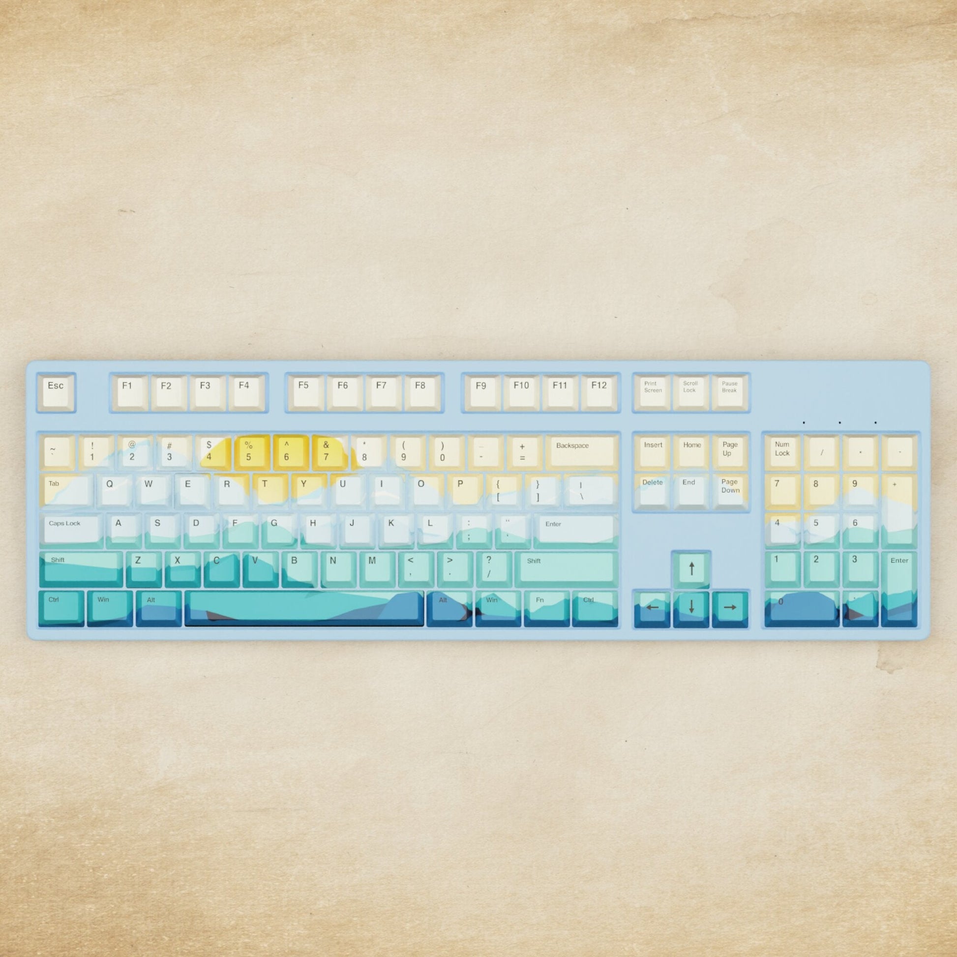 Alpha 108 - 100% Sunset Mechanical Keyboard - Goblintechkeys