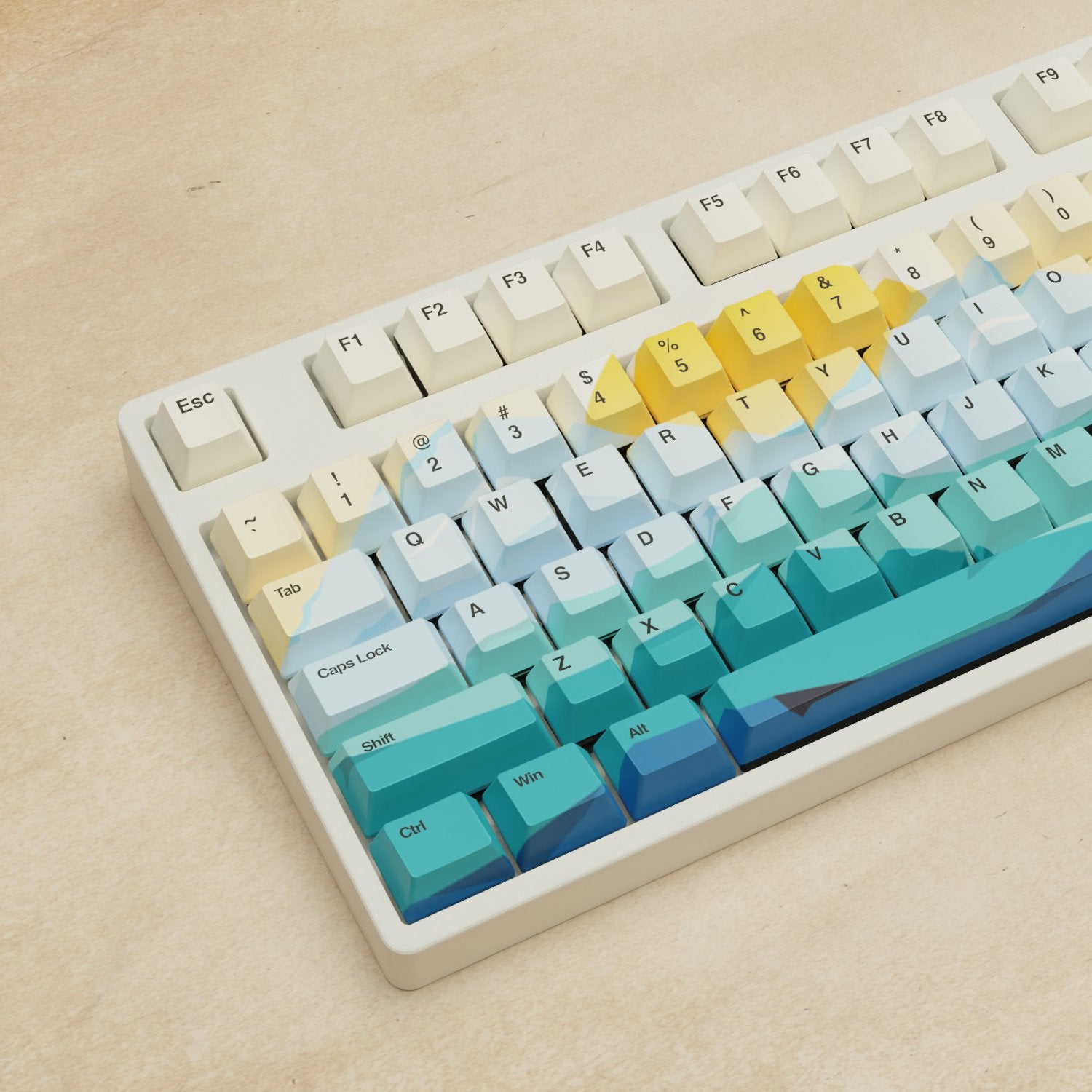 Alpha 108 - 100% Sunset Mechanical Keyboard - Goblintechkeys