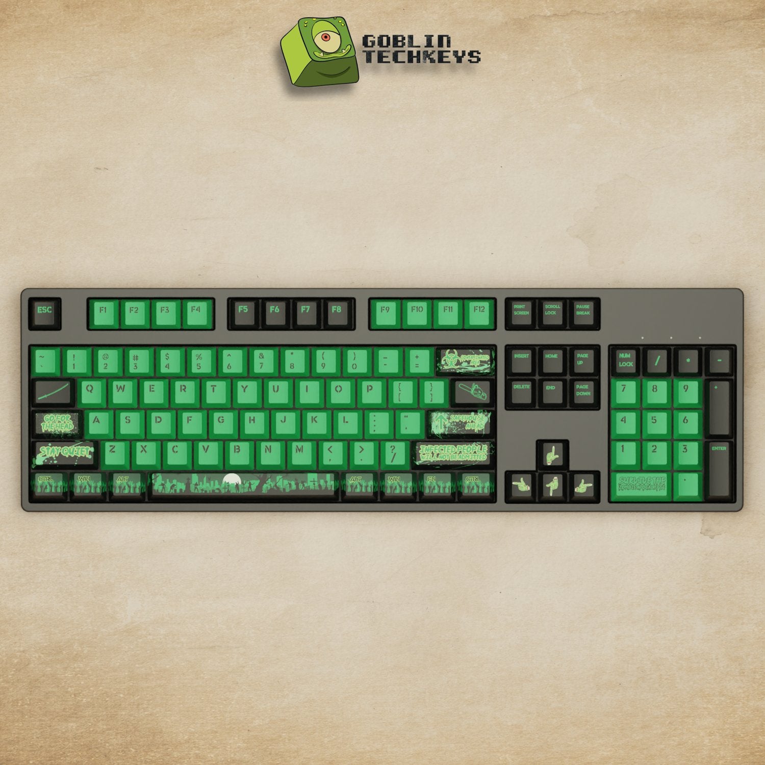 Alpha 108 - 100% Zombie Mechanical Keyboard - Goblintechkeys