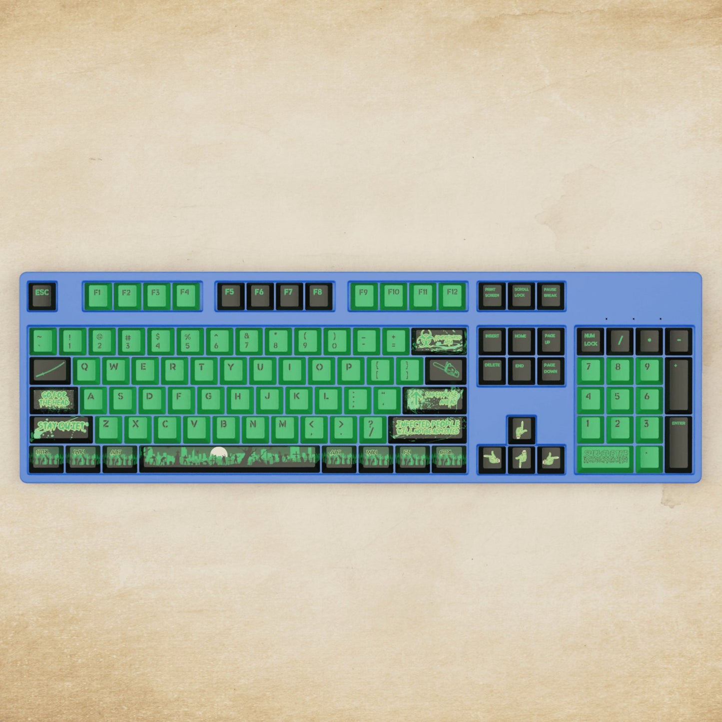 Alpha 108 - 100% Zombie Mechanical Keyboard - Goblintechkeys