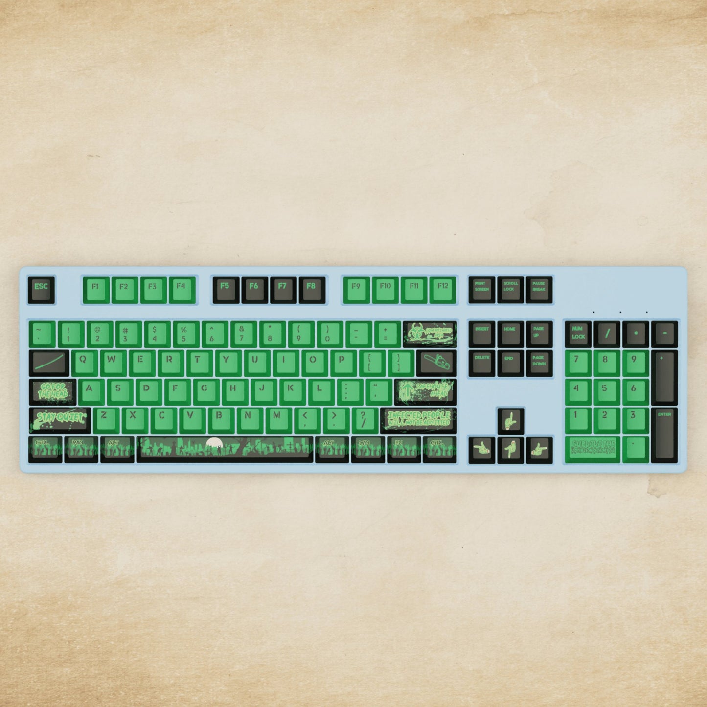 Alpha 108 - 100% Zombie Mechanical Keyboard - Goblintechkeys