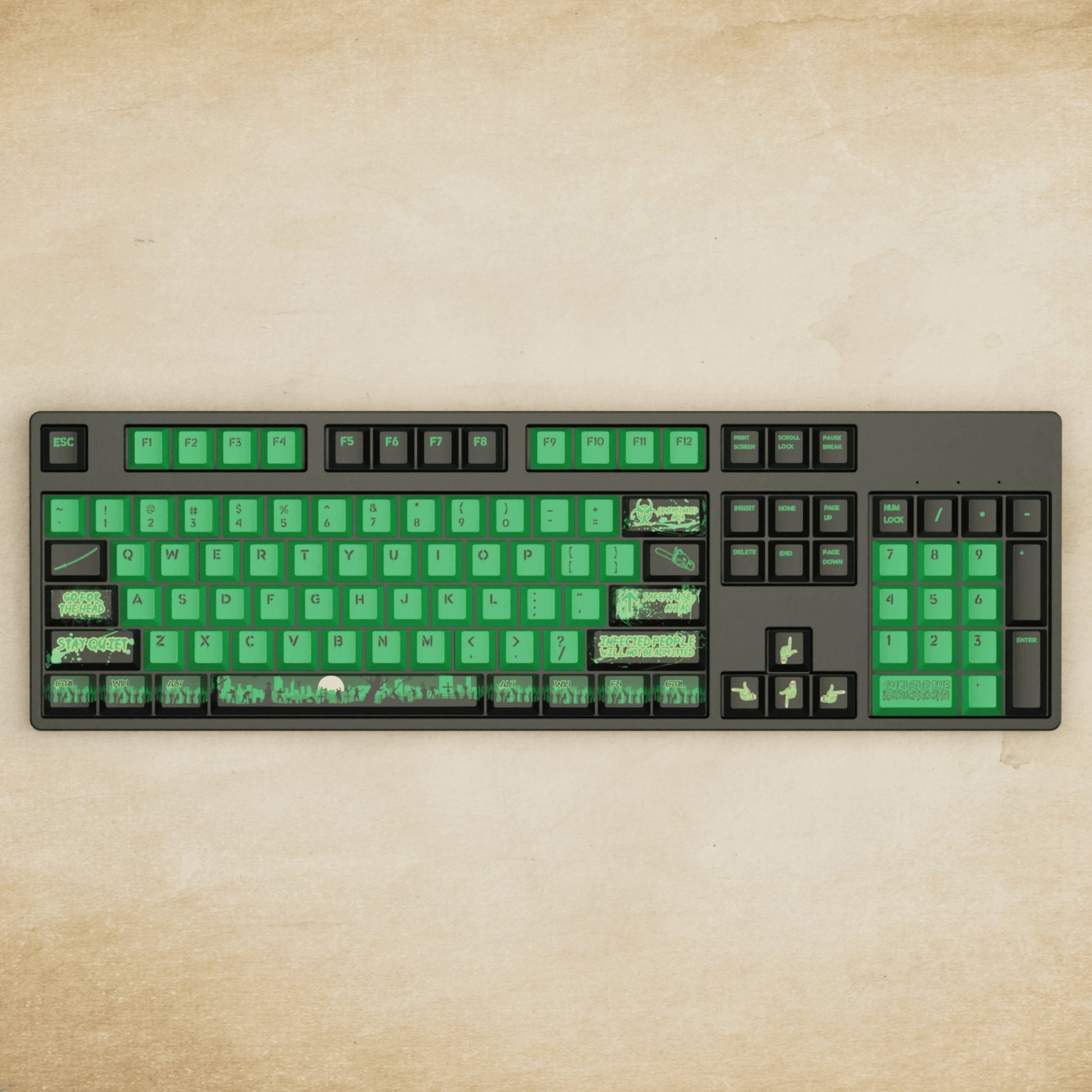 Alpha 108 - 100% Zombie Mechanical Keyboard - Goblintechkeys