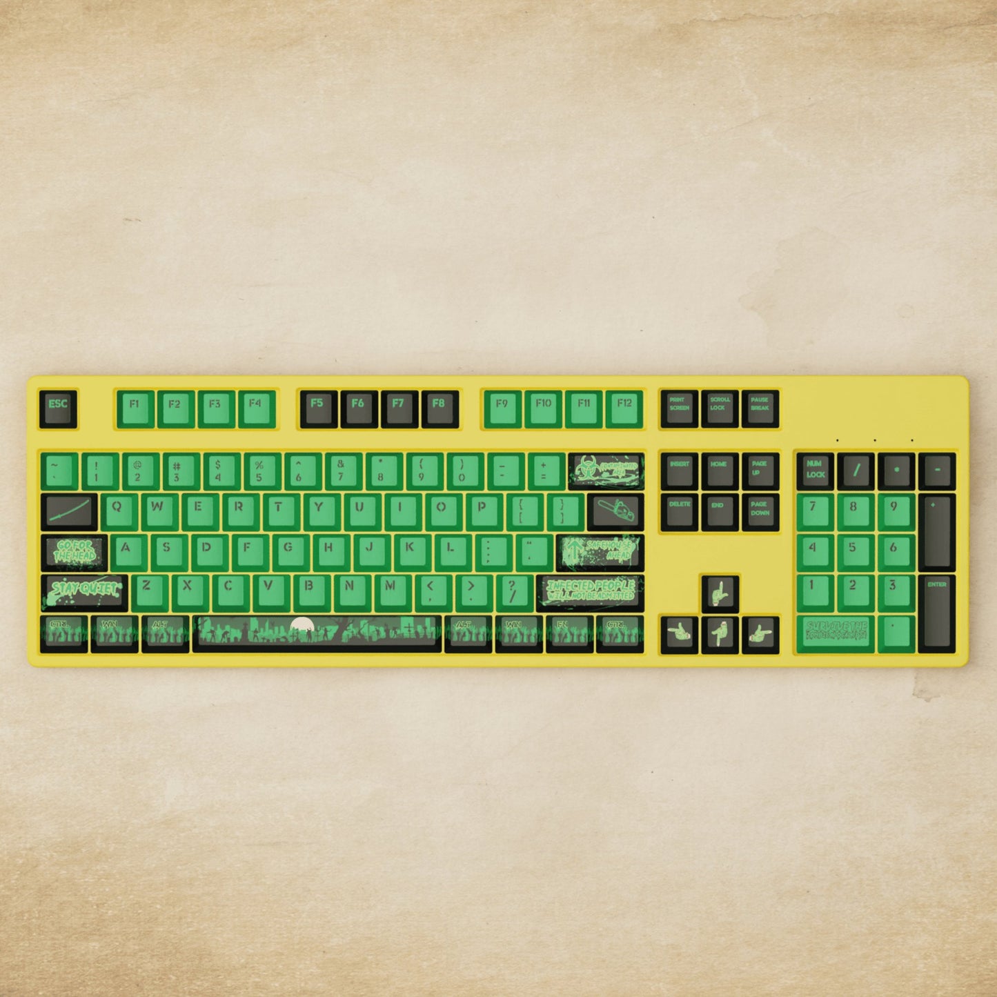 Alpha 108 - 100% Zombie Mechanical Keyboard - Goblintechkeys