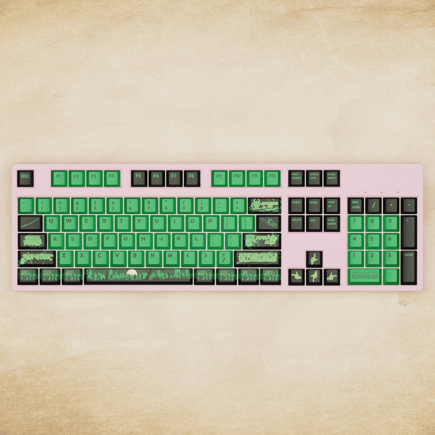 Alpha 108 - 100% Zombie Mechanical Keyboard - Goblintechkeys